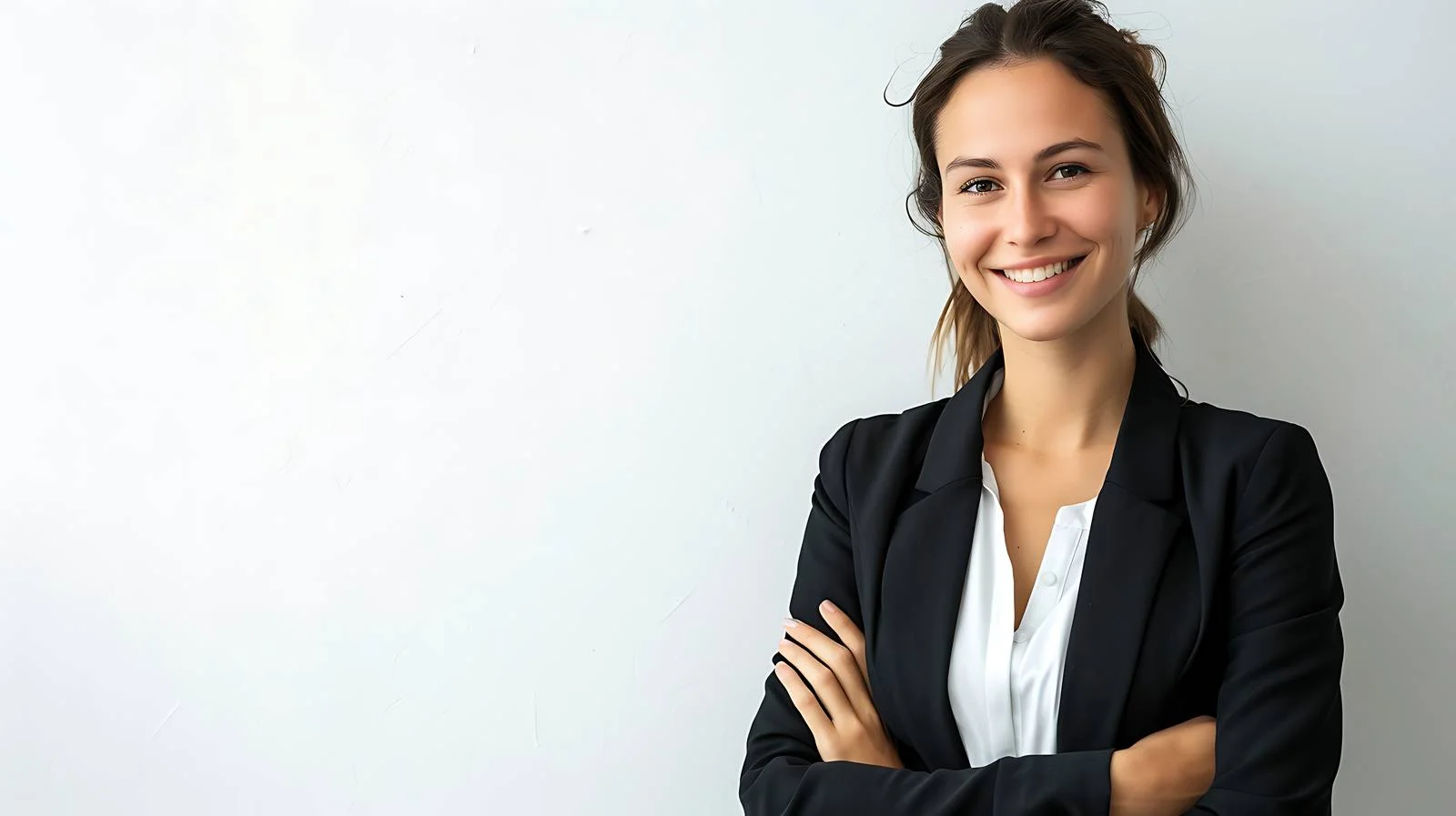 Confident businesswoman with crossed arms — free download from Dotvec