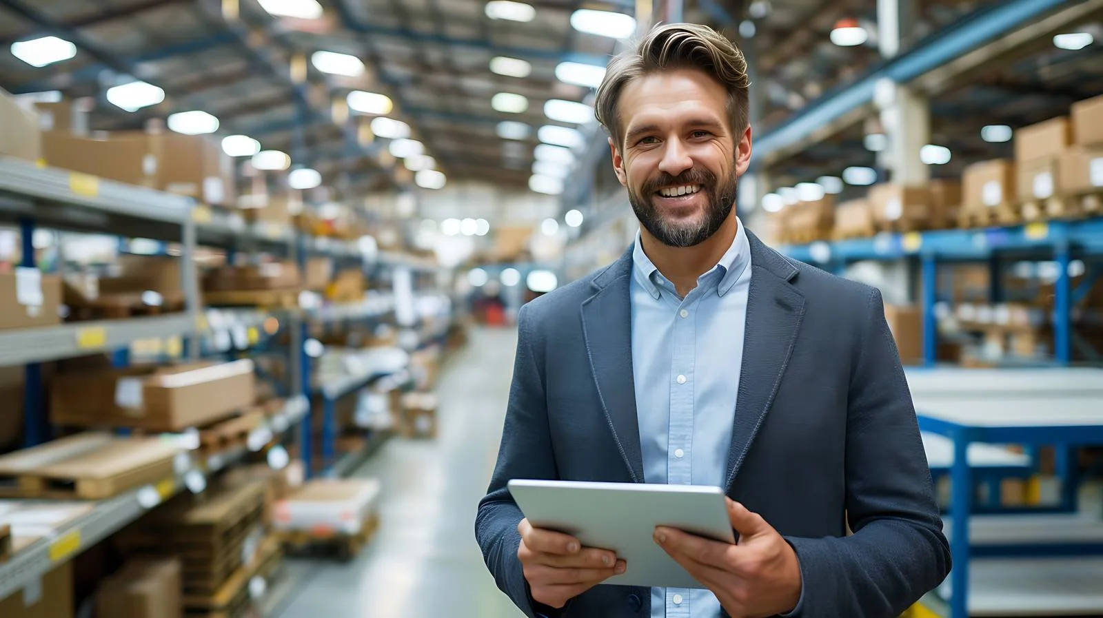 Professional businessman with digital tablet at work — free download from Dotvec