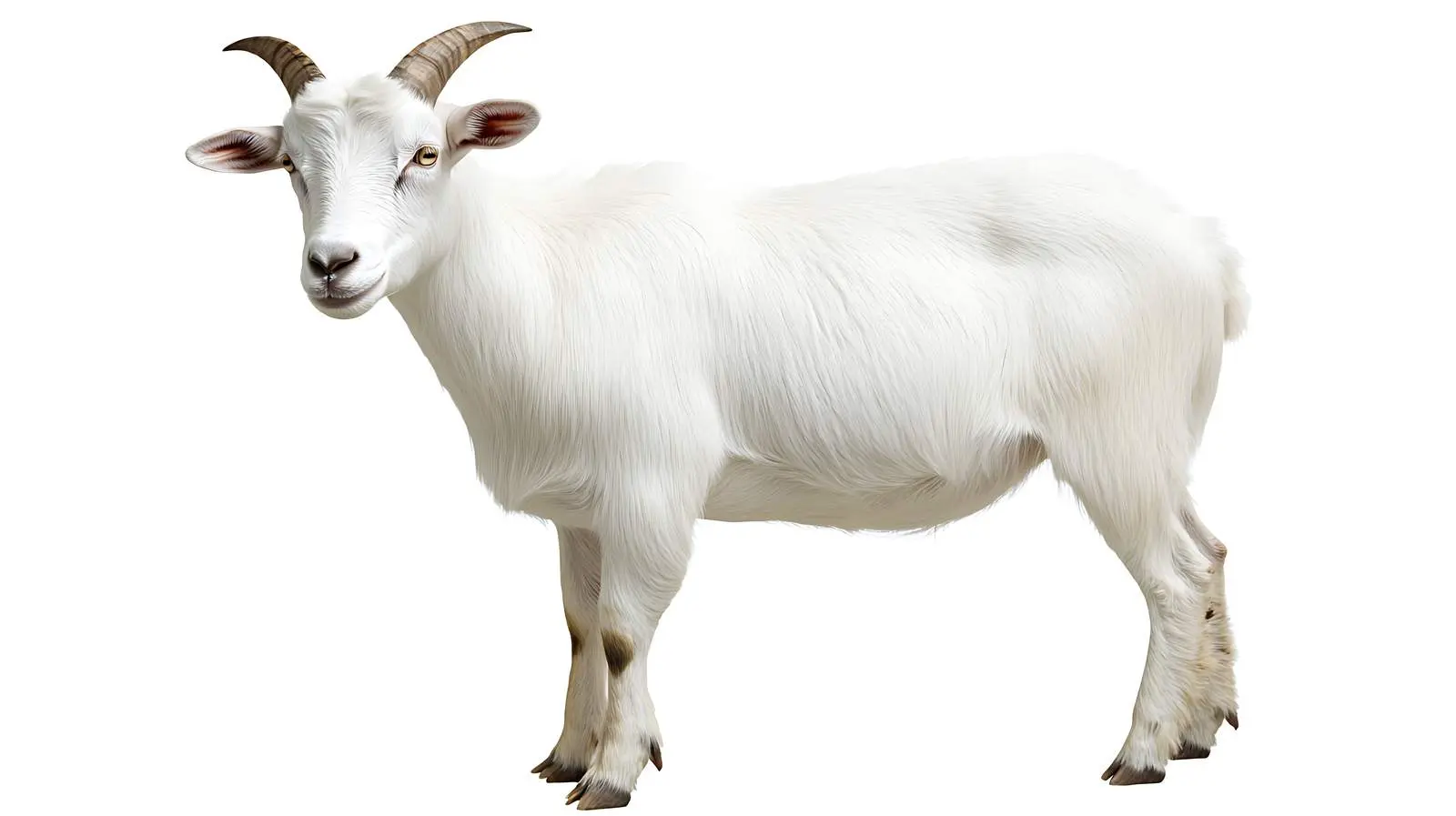 White Goat Portrait Standing Isolated in Nature – free rural scene image from Dotvec