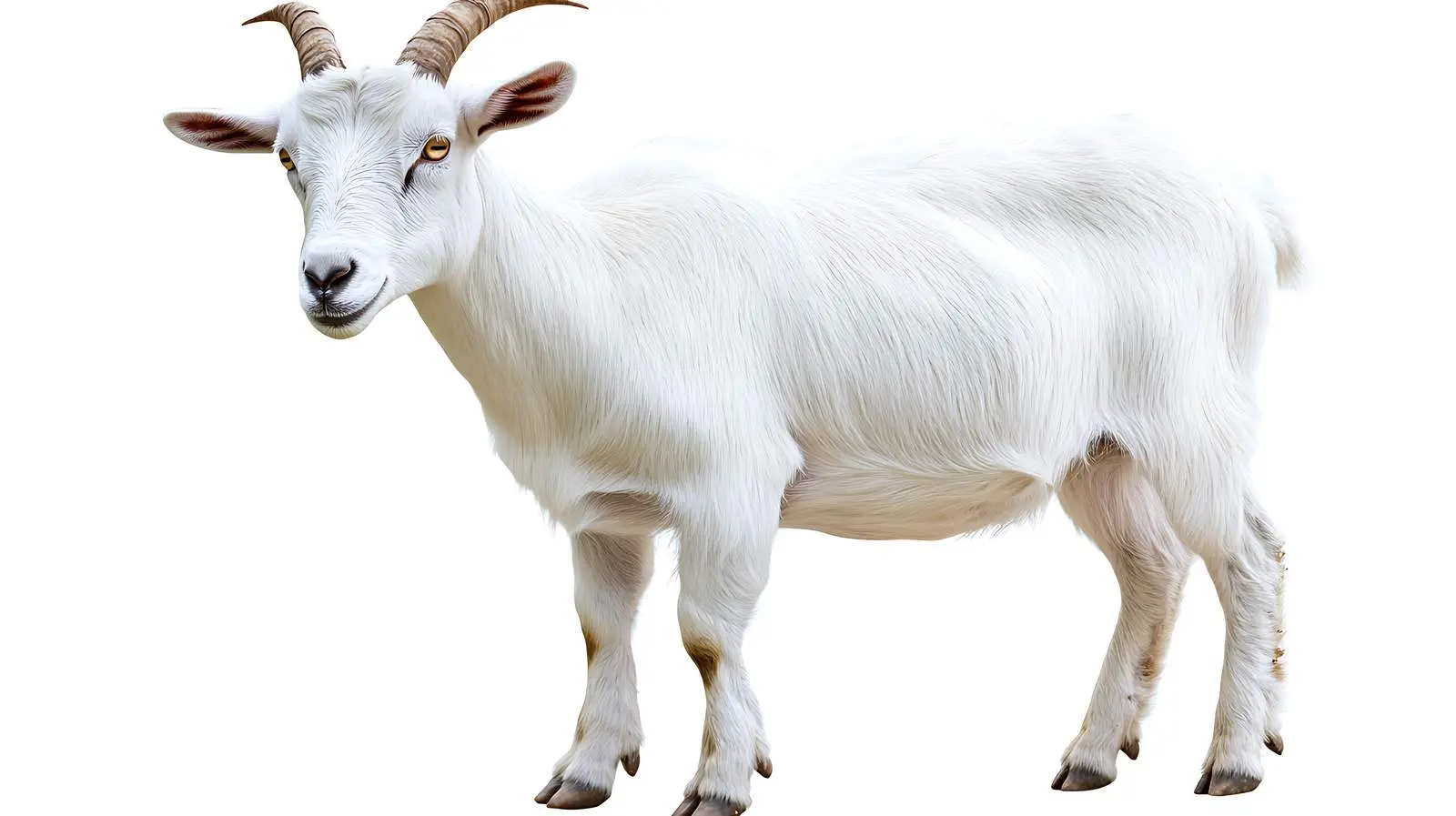 White Goat Portrait Isolated on White Background — free download from Dotvec