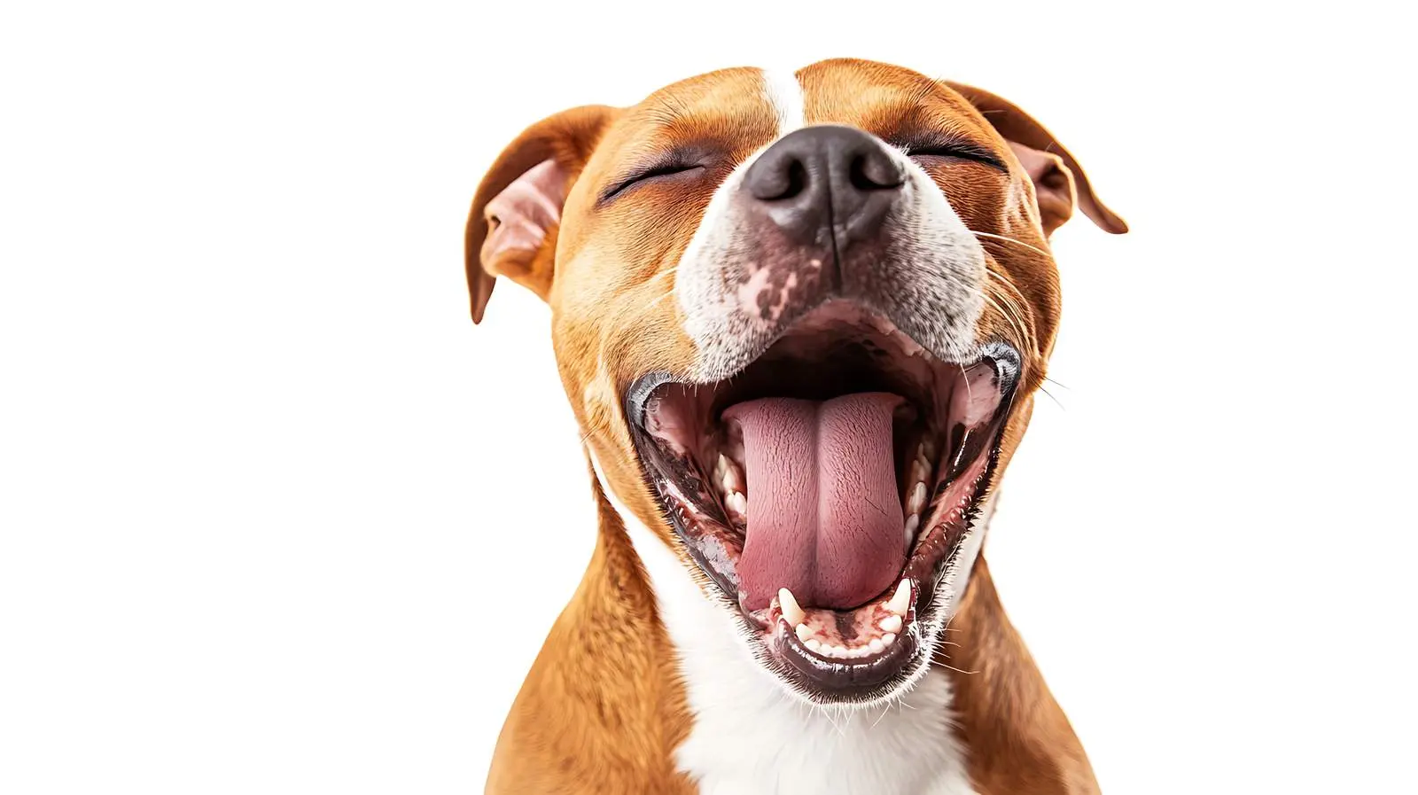 Yawning Staffordshire Terrier Isolated on White Background — free download from Dotvec