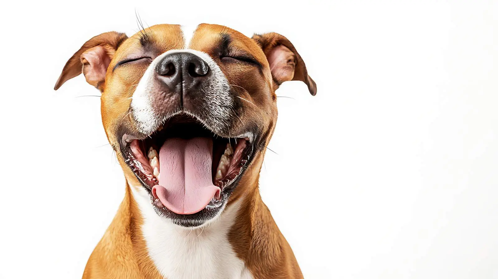 Yawning Staffordshire Terrier Isolated on White Background — free download from Dotvec