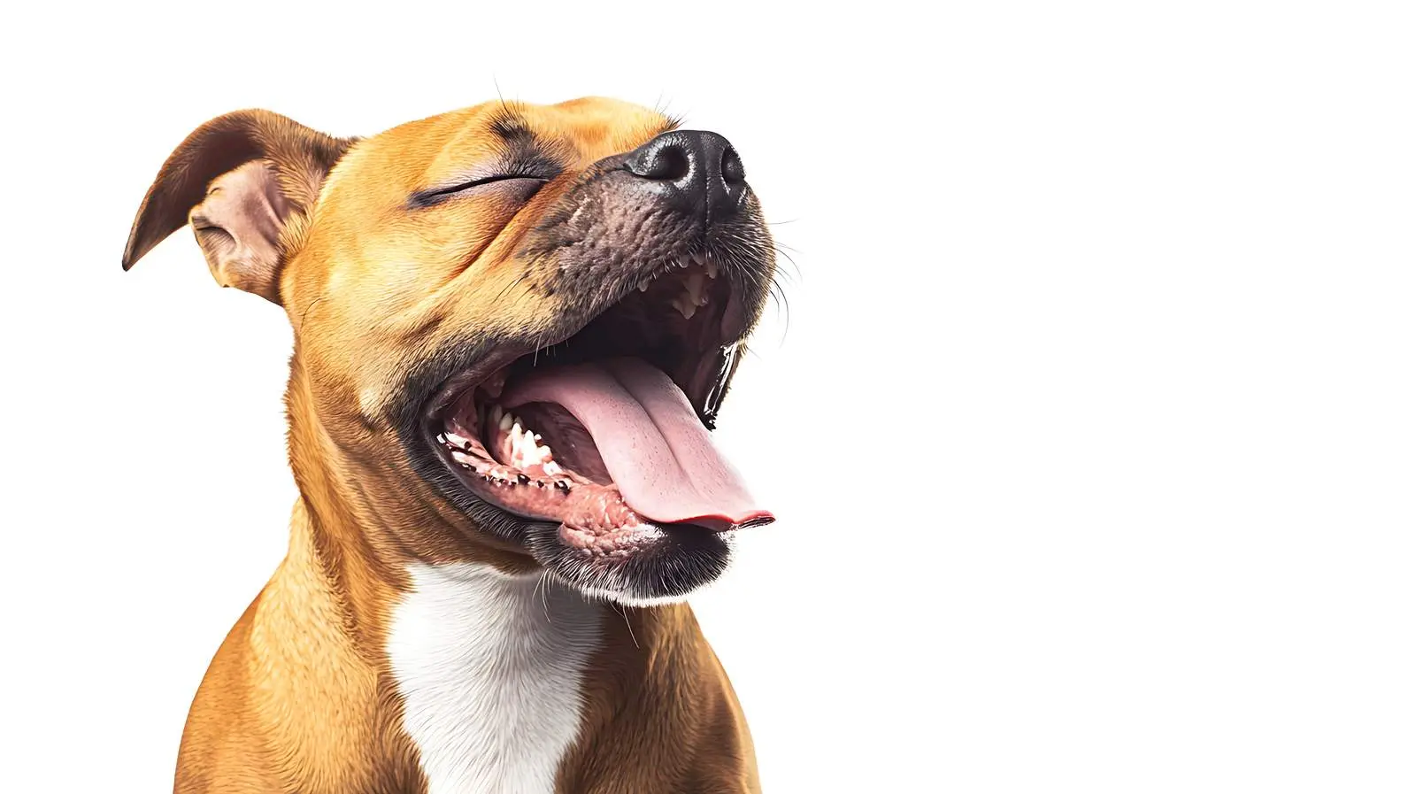 Yawning Staffordshire Terrier on White Background — free download from Dotvec