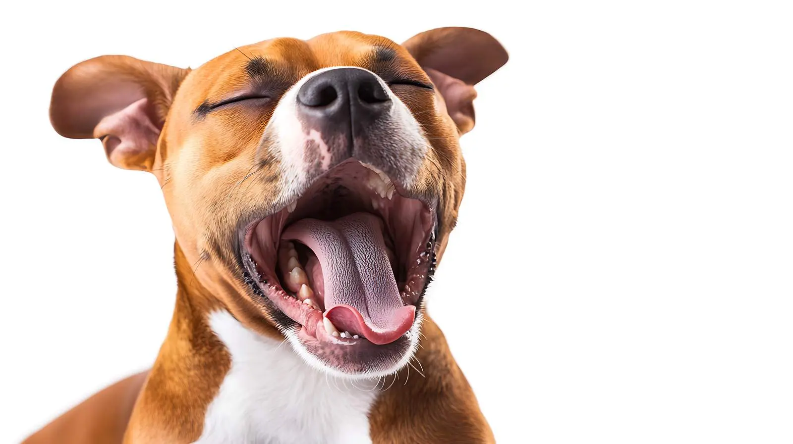 Yawning Staffordshire Terrier Portrait on White Background — free download from Dotvec