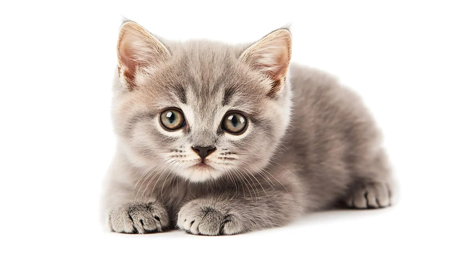 Young Scottish Straight Cat Isolated on White Background – free curious cat image from Dotvec