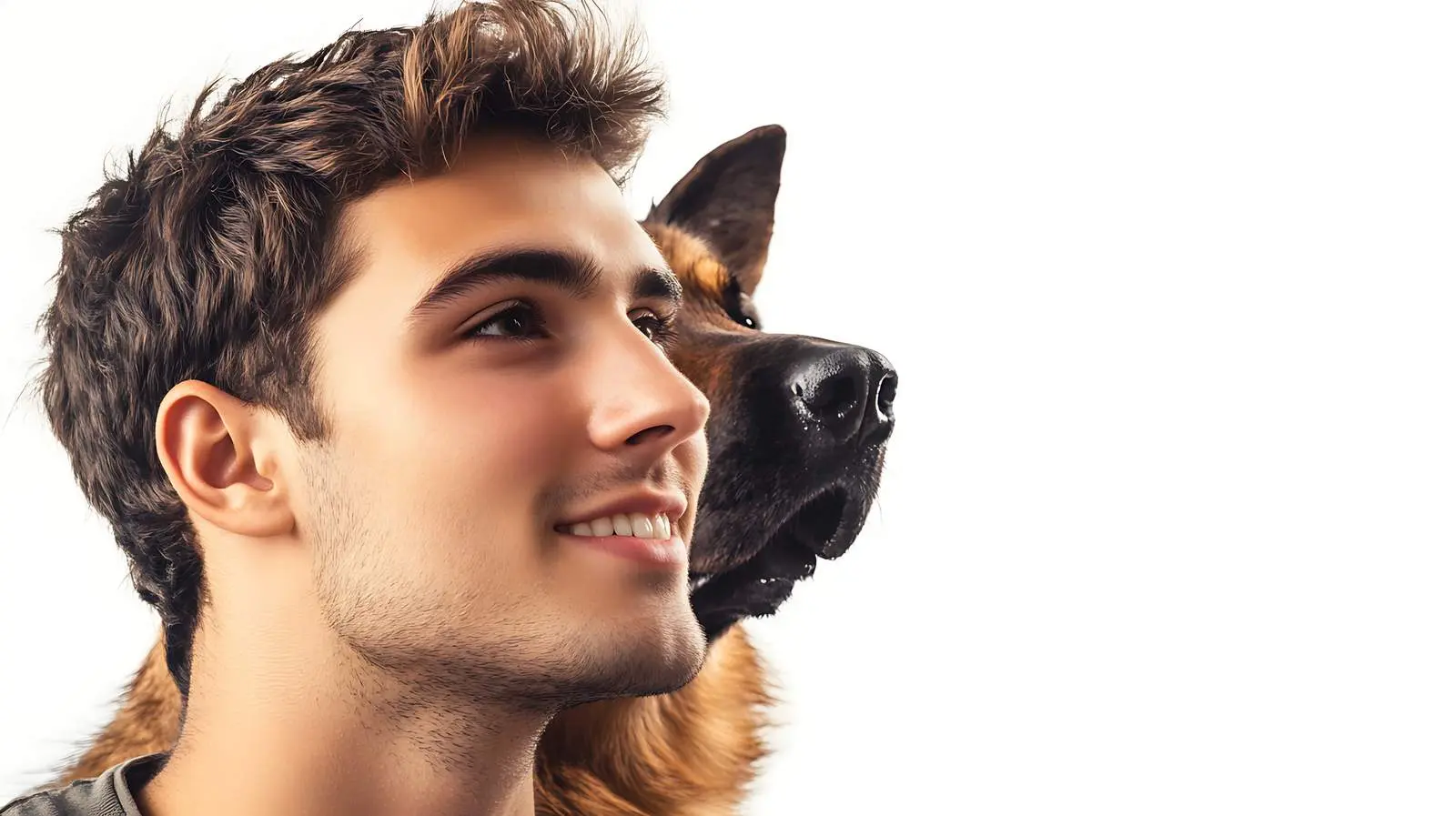 Young Man with German Shepherd Portrait — free download from Dotvec