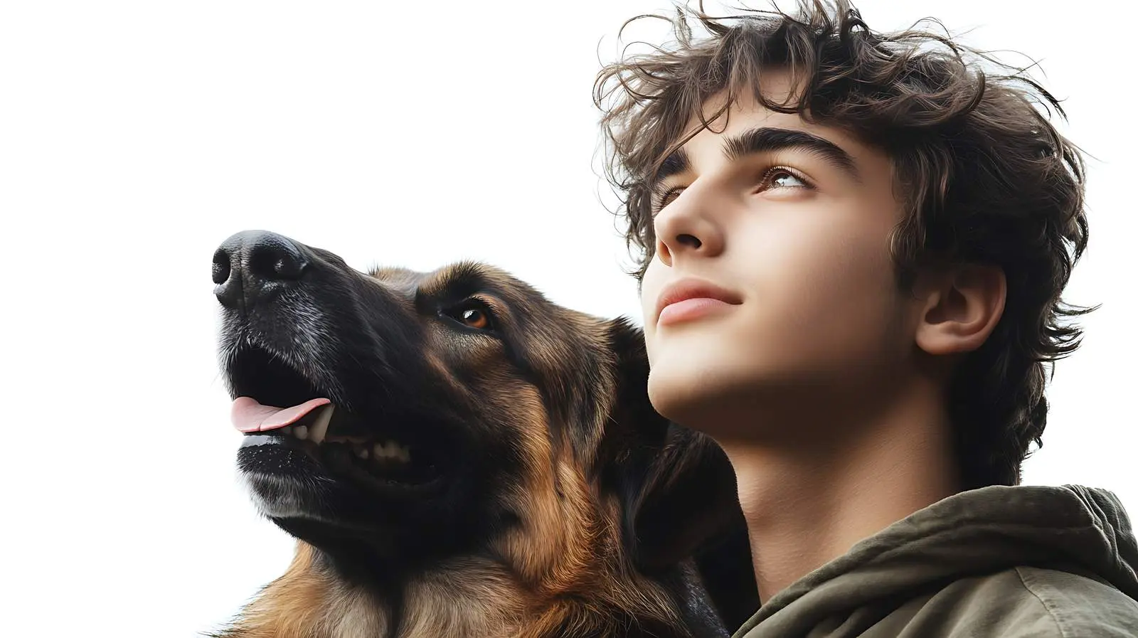 Young Man with German Shepherd Portrait — free download from Dotvec