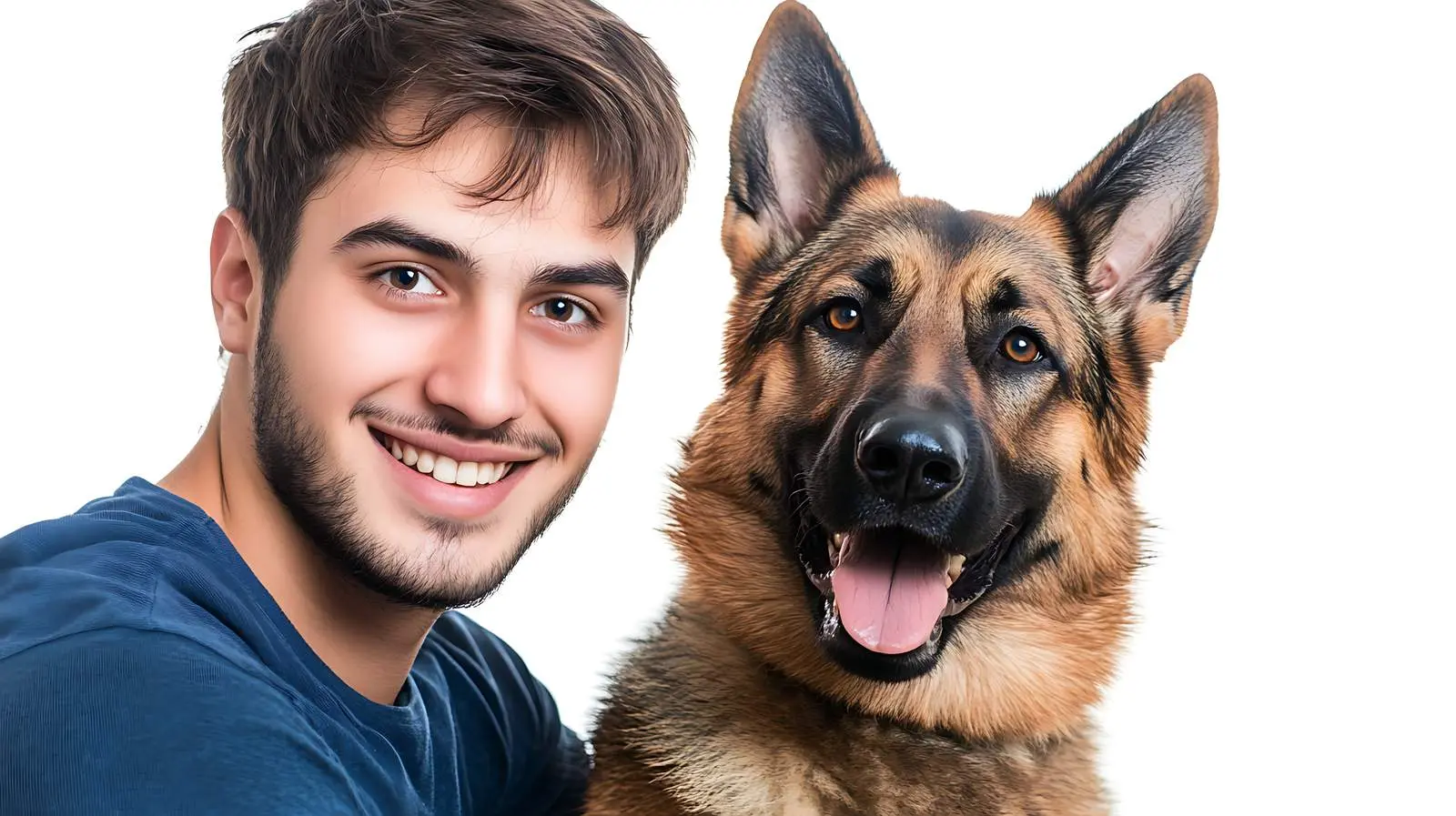 Young Man with German Shepherd Portrait — free download from Dotvec