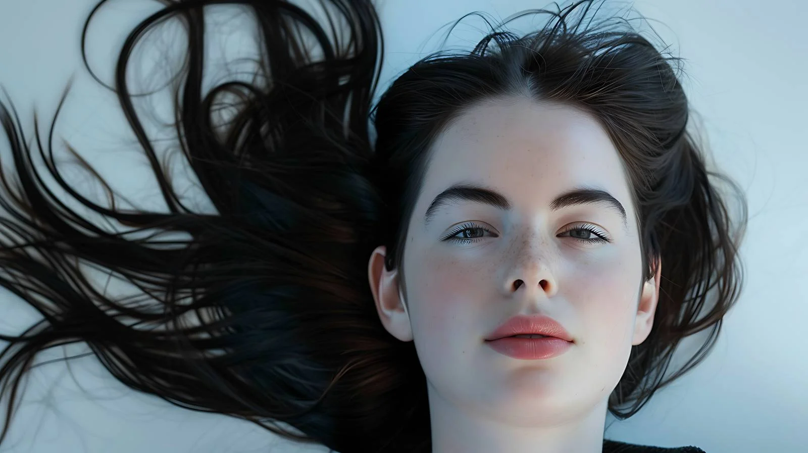 Graceful Young Woman with Flowing Hair — free download from Dotvec
