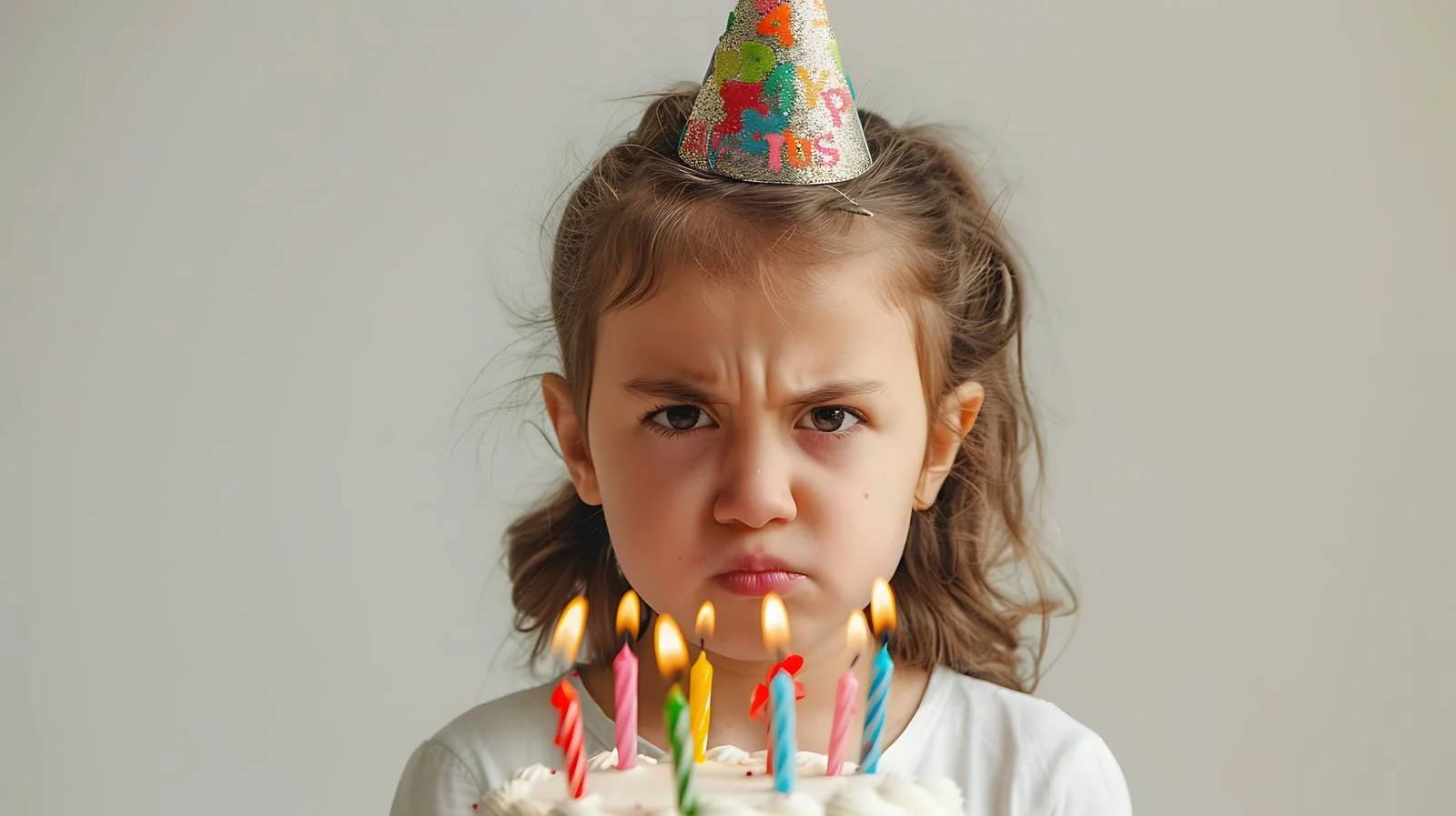 Festive Angry Child Birthday Celebration Portrait — free download from Dotvec