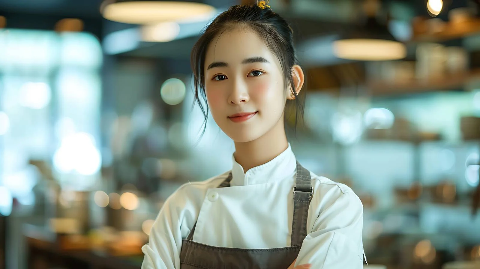 Asian Female Chef in Restaurant Kitchen — free download from Dotvec