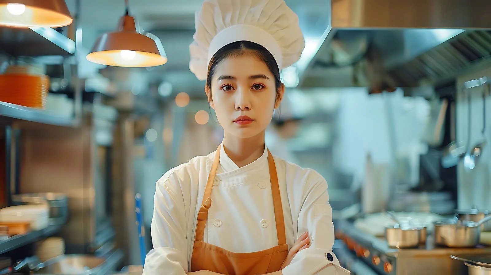 Asian Female Chef in Restaurant Kitchen — free download from Dotvec