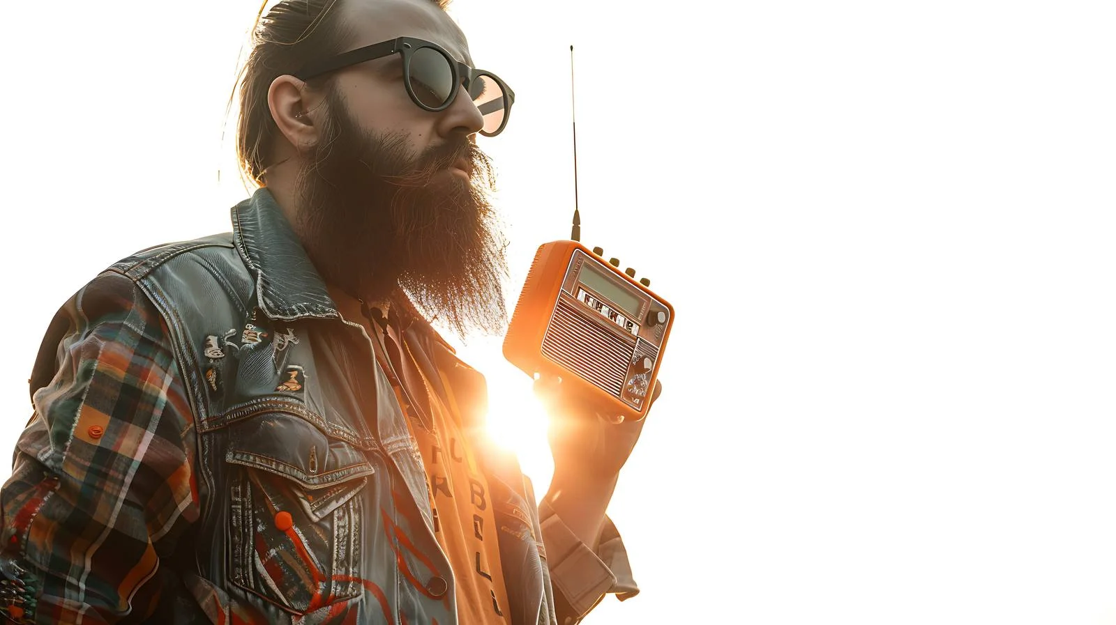 Man with Portable Radio Enjoying Moment — free download from Dotvec
