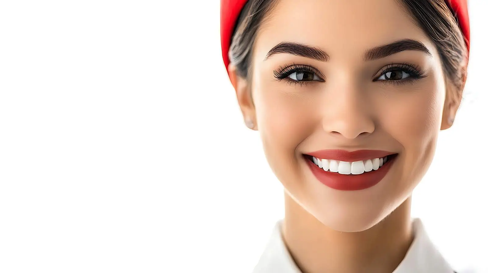 Beautiful Smiling Stewardess Isolated on White Background — free download from Dotvec