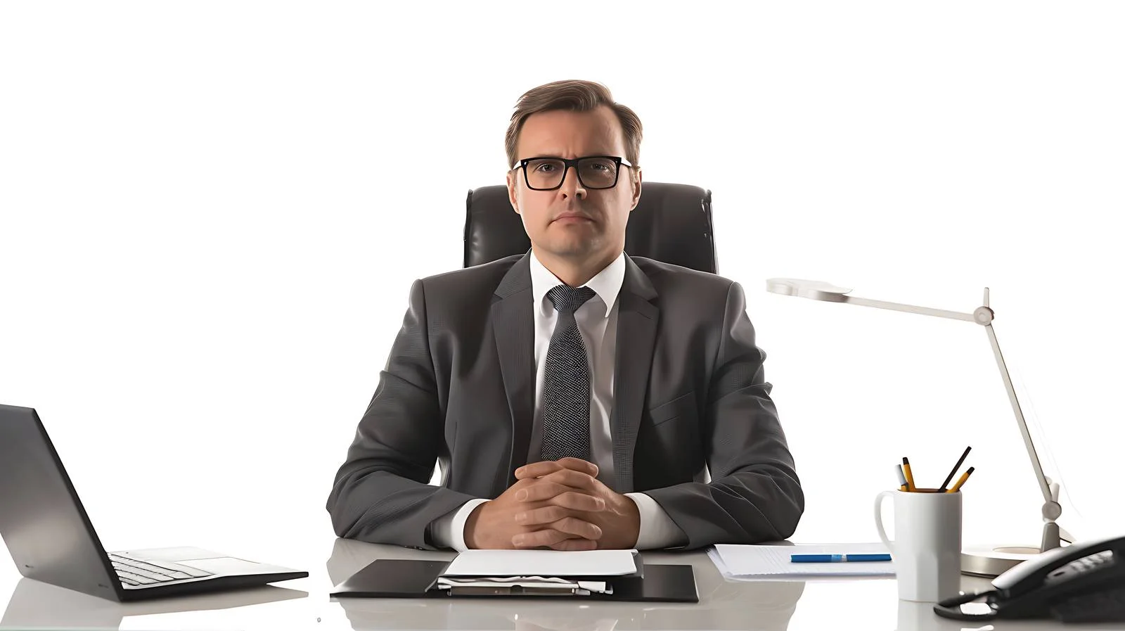 Executive Desk Portrait Isolated Office Image — free download from Dotvec