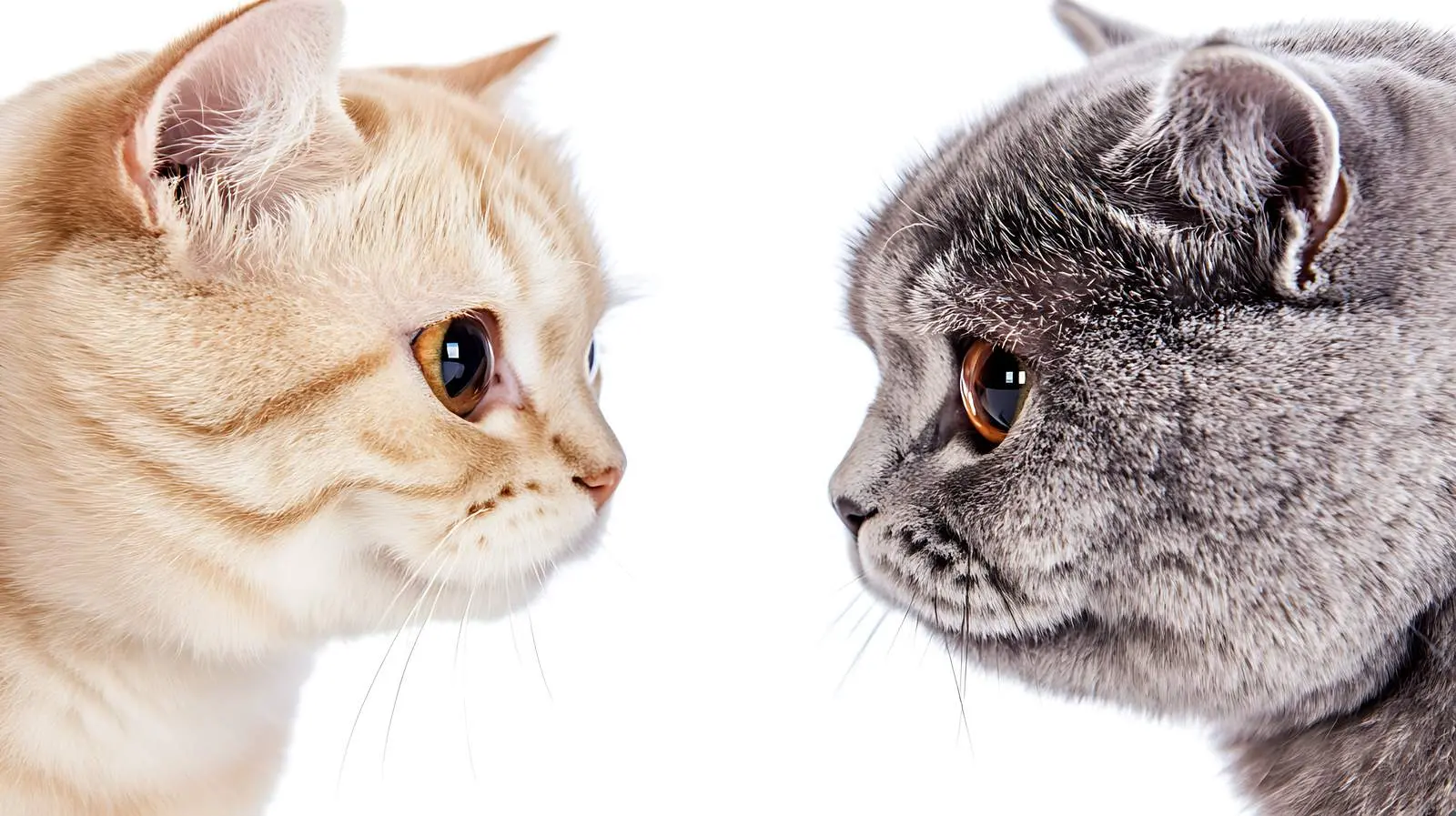 Closeup Portrait of Scottish Fold and Straight Cats — free download from Dotvec