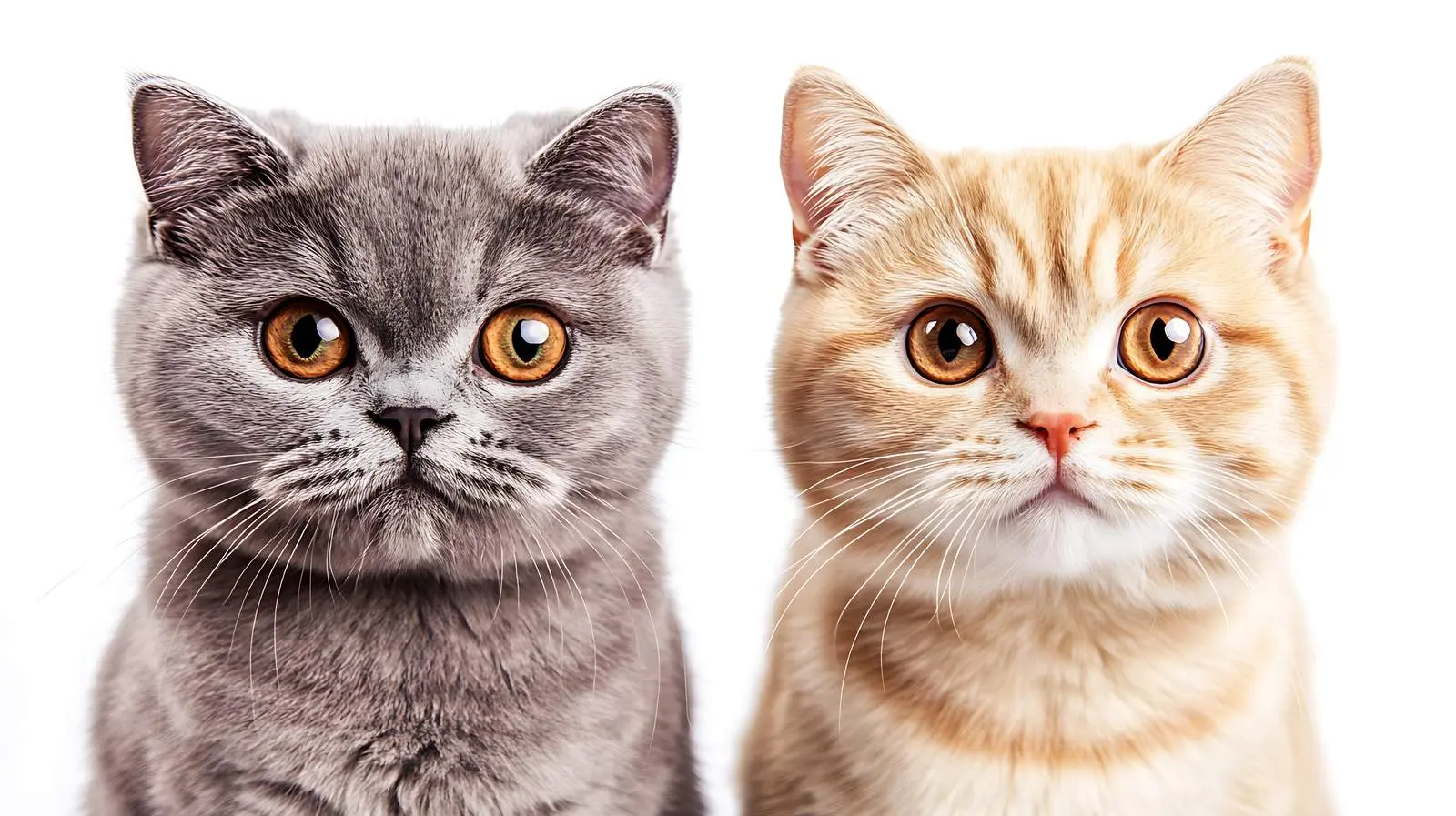 Closeup Portrait of Scottish Fold and Straight Cats – free feline friends image from Dotvec