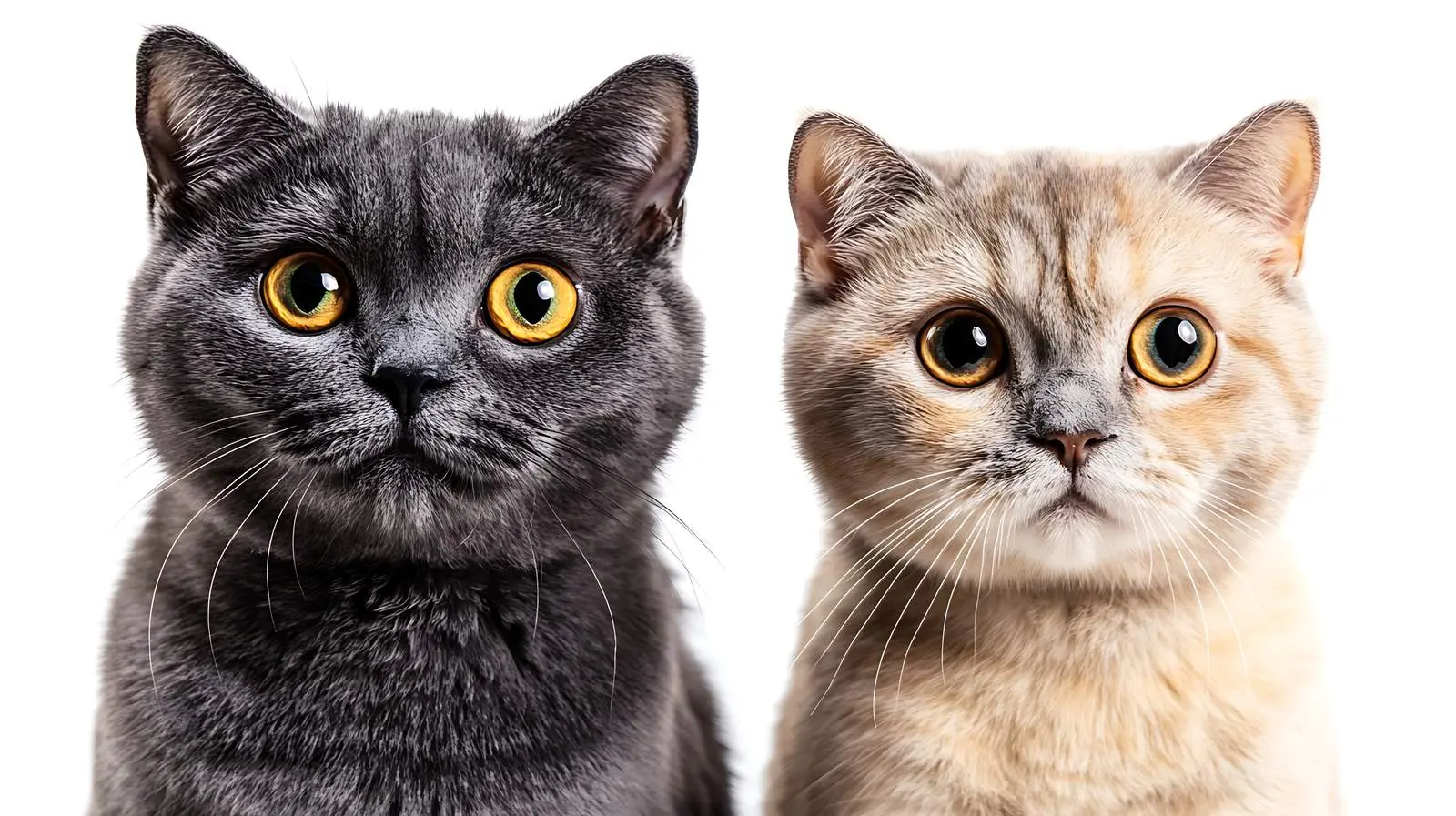 Closeup of Scottish Fold and Straight Cats — free download from Dotvec