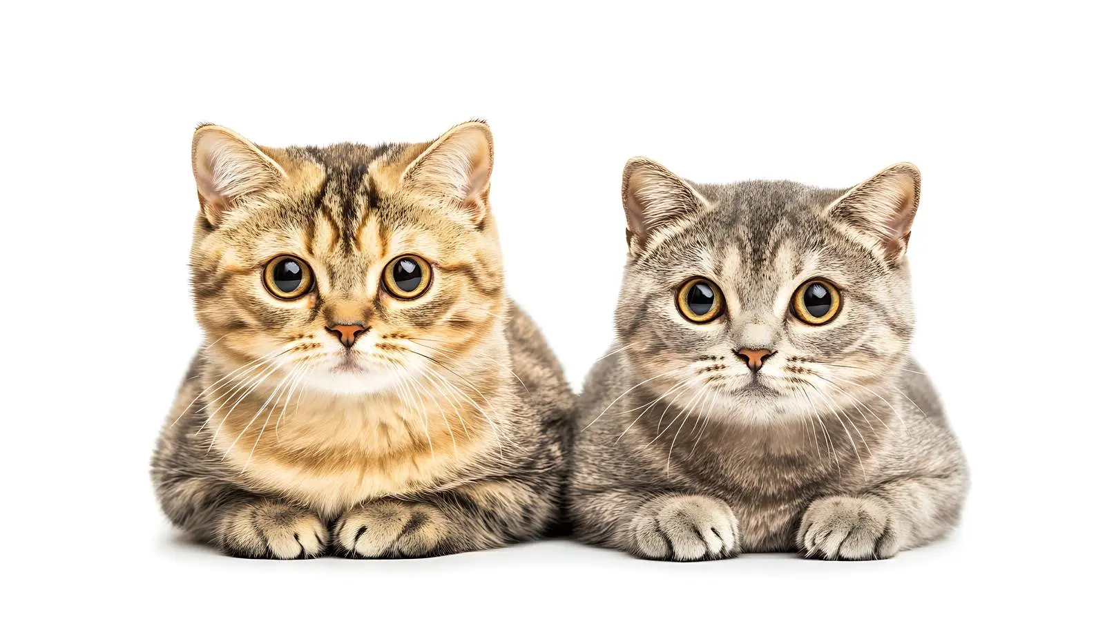Scottish Fold and Straight Cats Isolated Portrait — free download from Dotvec