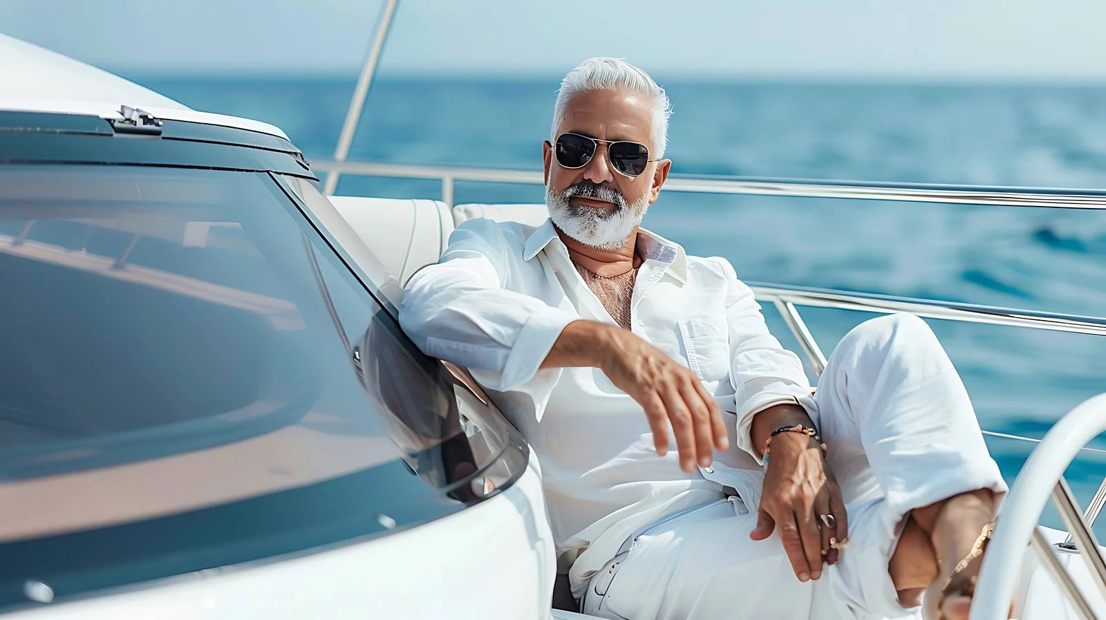 Mature Man Sitting on Motorcycle — free download from Dotvec