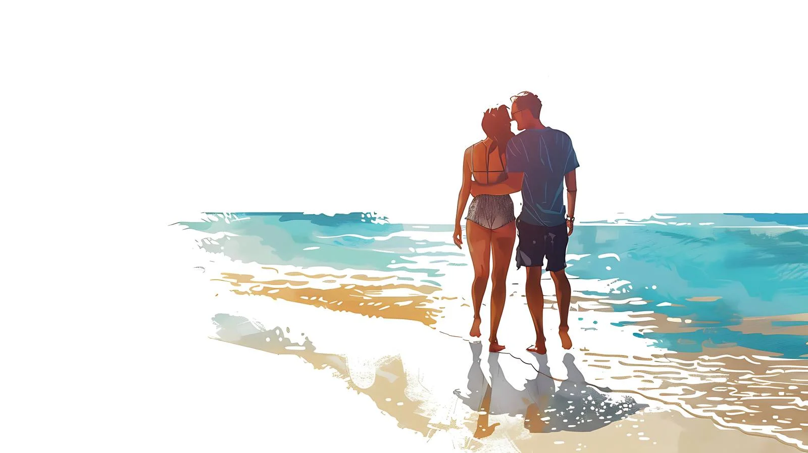 Romantic Beach Couple Portrait — free download from Dotvec