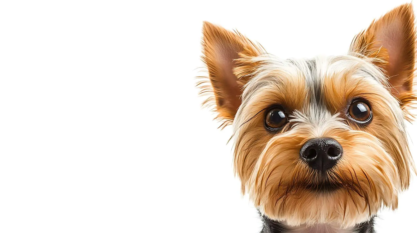Curious Yorkshire Terrier Close-Up on White Background — free download from Dotvec