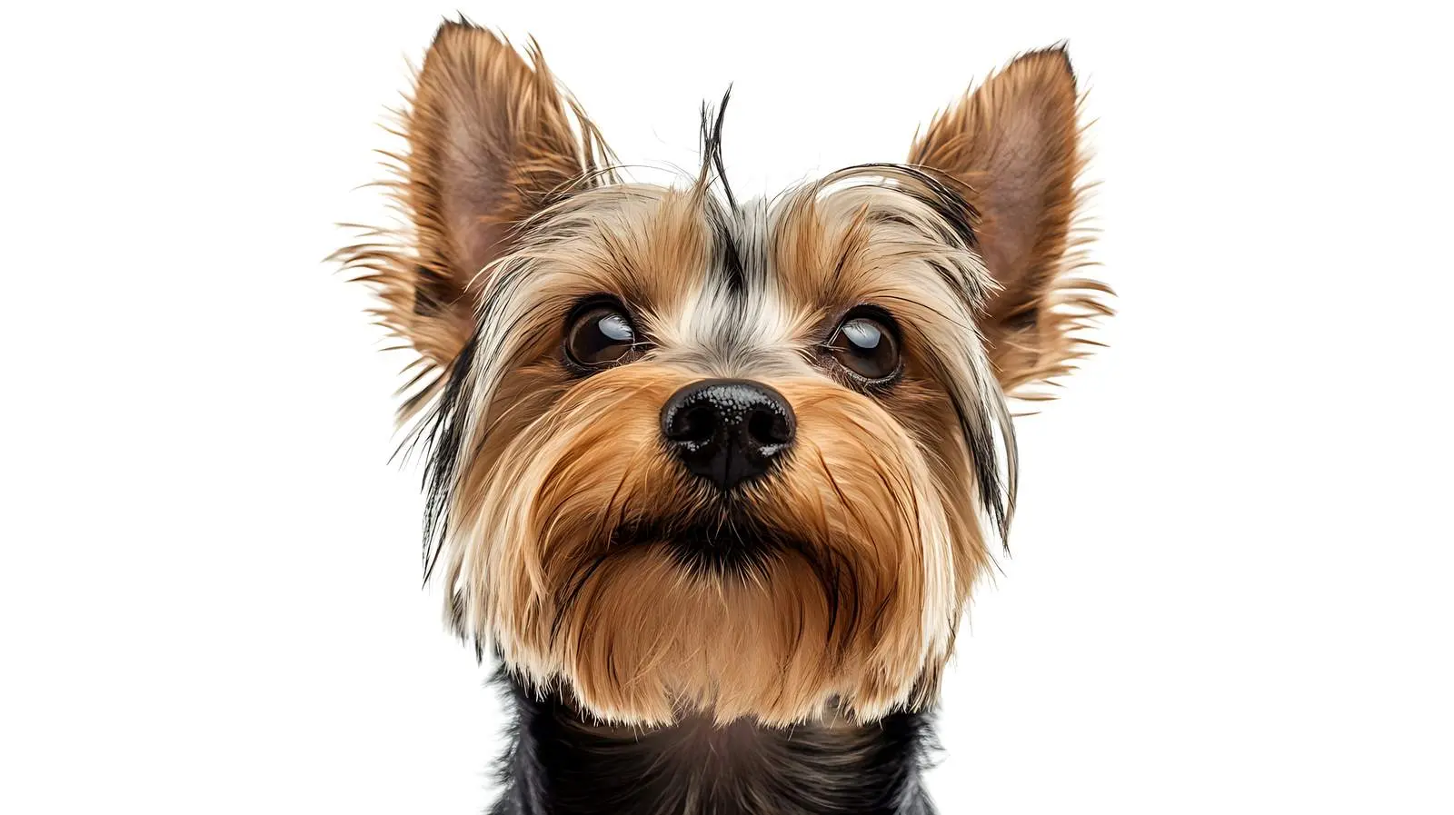 Curious Yorkshire Terrier Closeup on White Background — free download from Dotvec