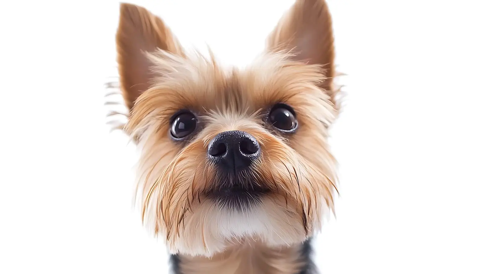 Curious Yorkshire Terrier Closeup on White Background — free download from Dotvec