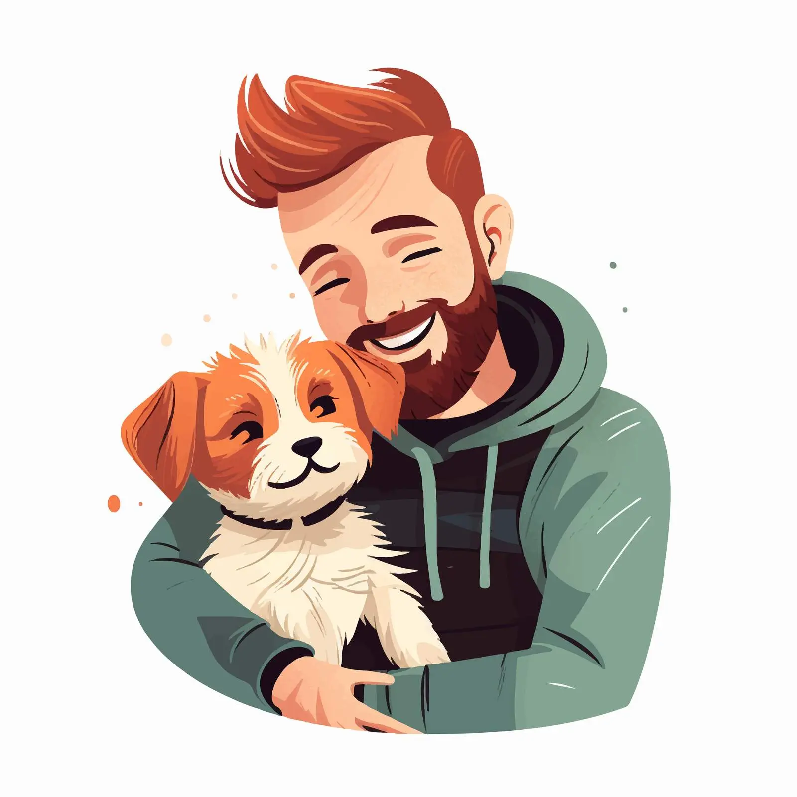 Cute Redhead Bearded Man with Tattoos Vector — free download from Dotvec