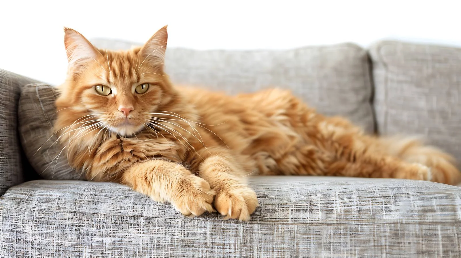 Ginger Cat Portrait on White Background — free download from Dotvec