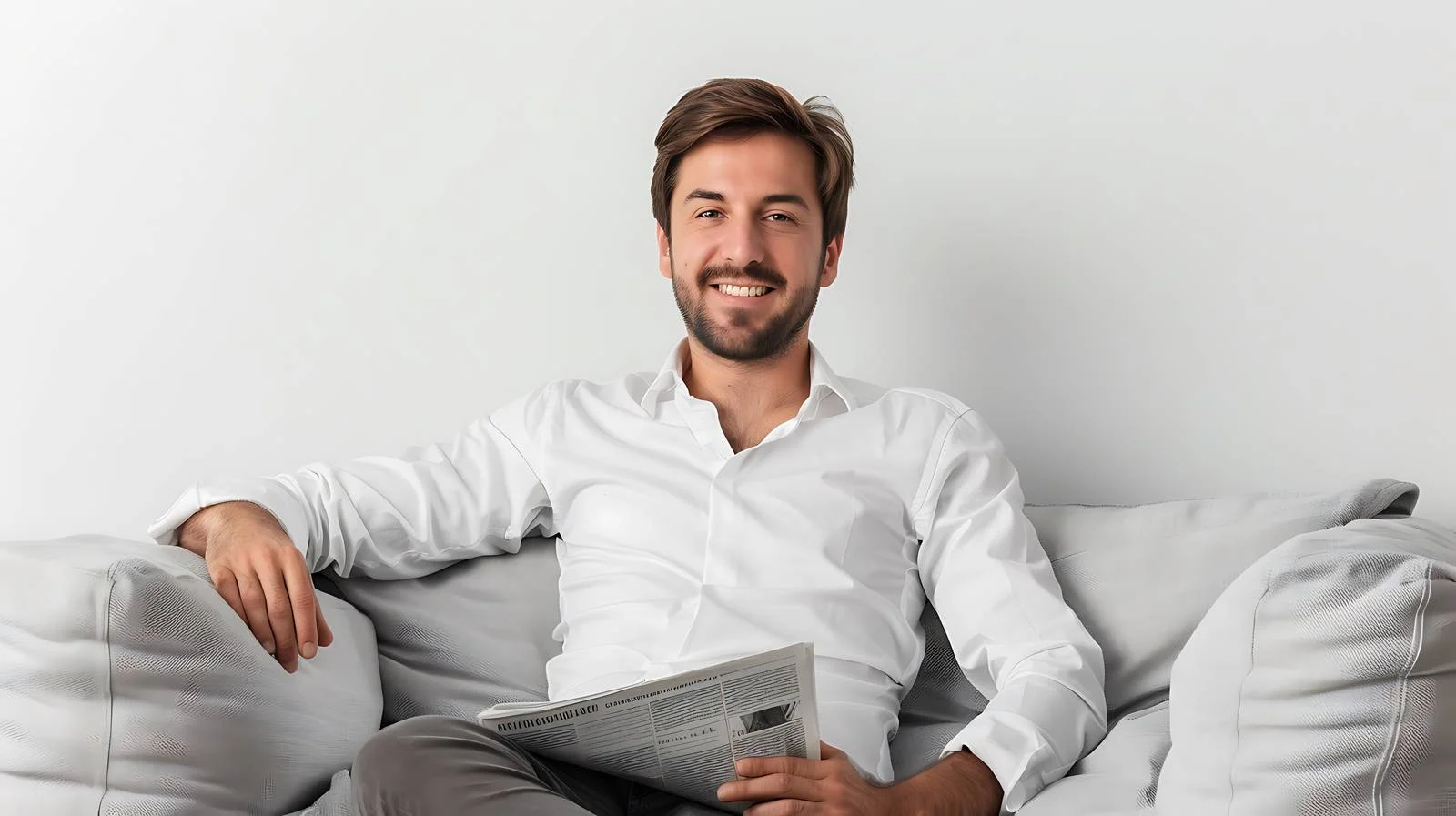 Professional Smiling Businessman in White Shirt — free download from Dotvec