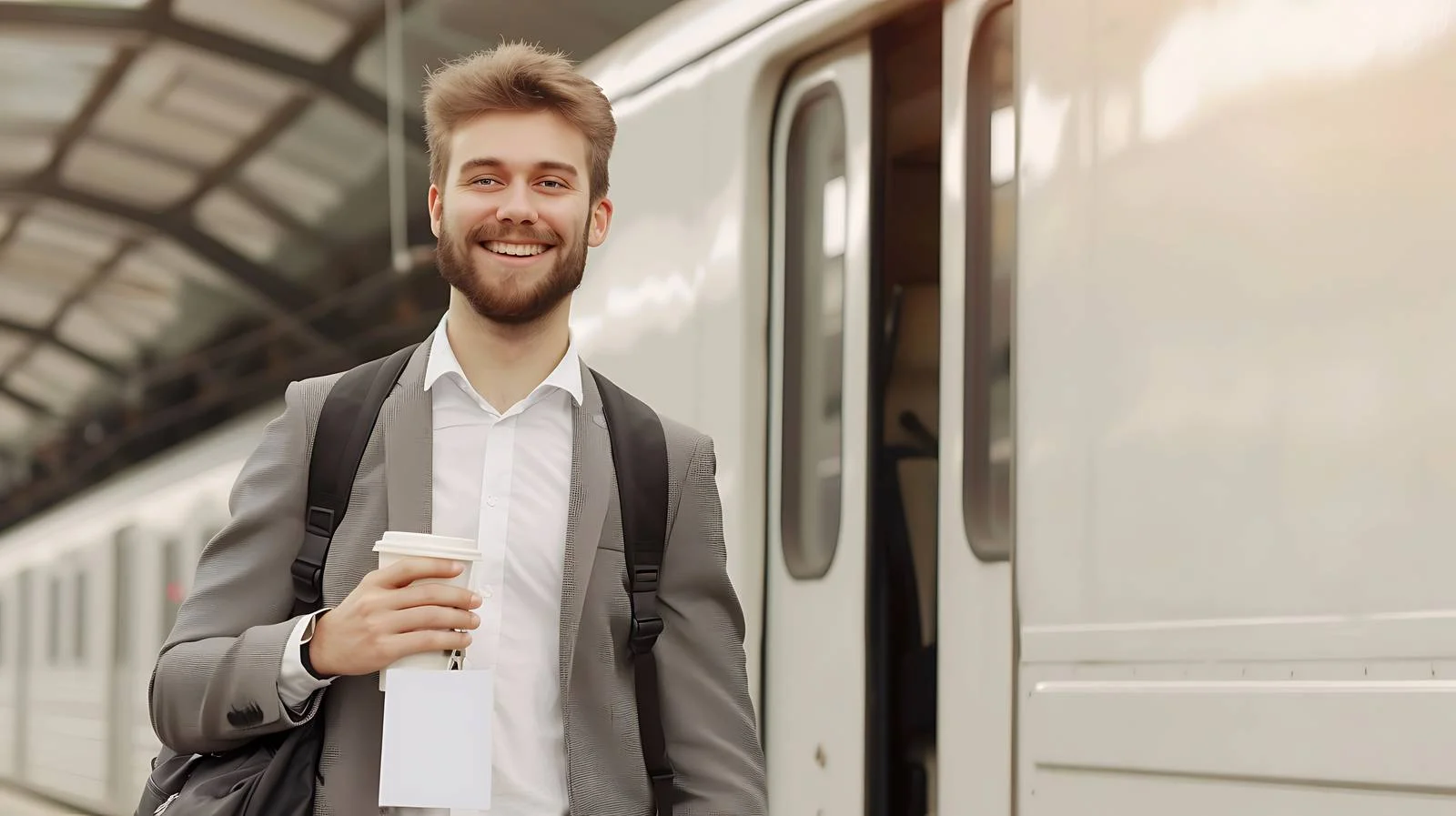 Professional Businessman with Reusable Cup — free download from Dotvec