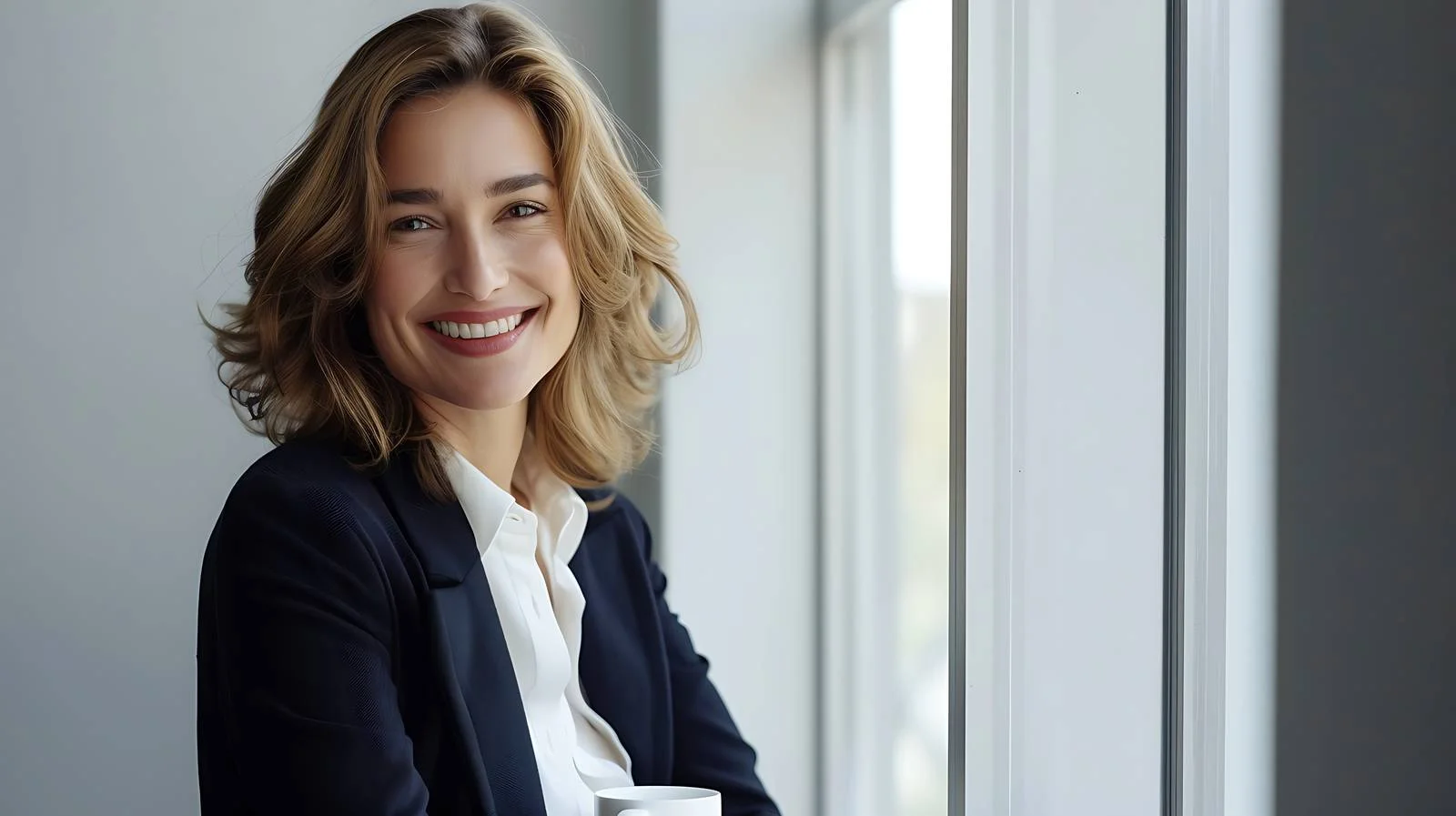 Professional Businesswoman Coffee Break Portrait — free download from Dotvec