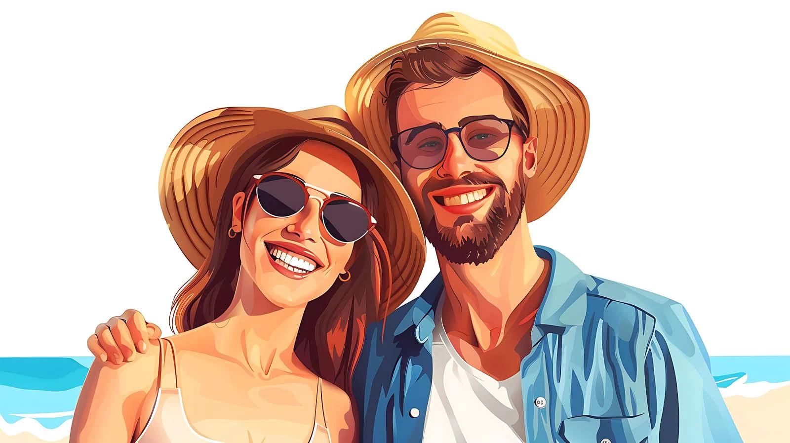 Happy Couple Beach Portrait — free download from Dotvec