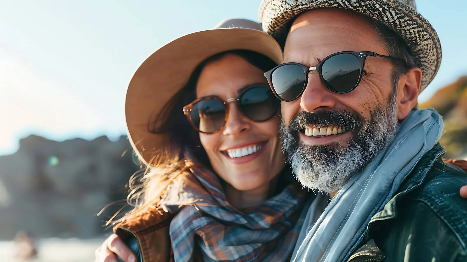Joyful Beach Couple Embracing Together — free download from Dotvec