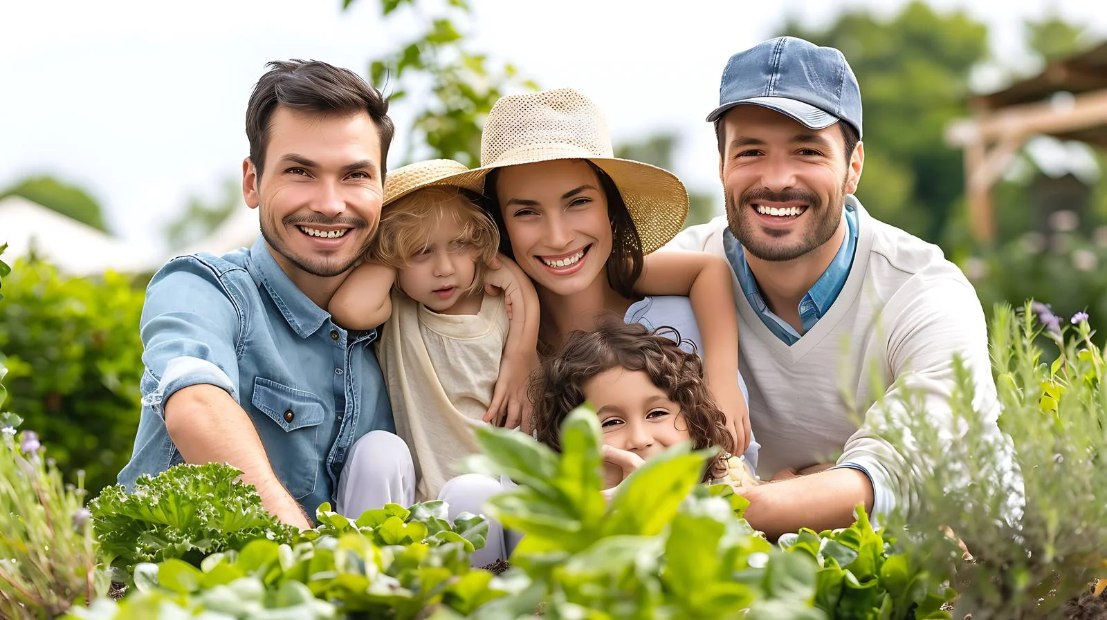 Joyful Family Gathering in Garden Setting — free download from Dotvec