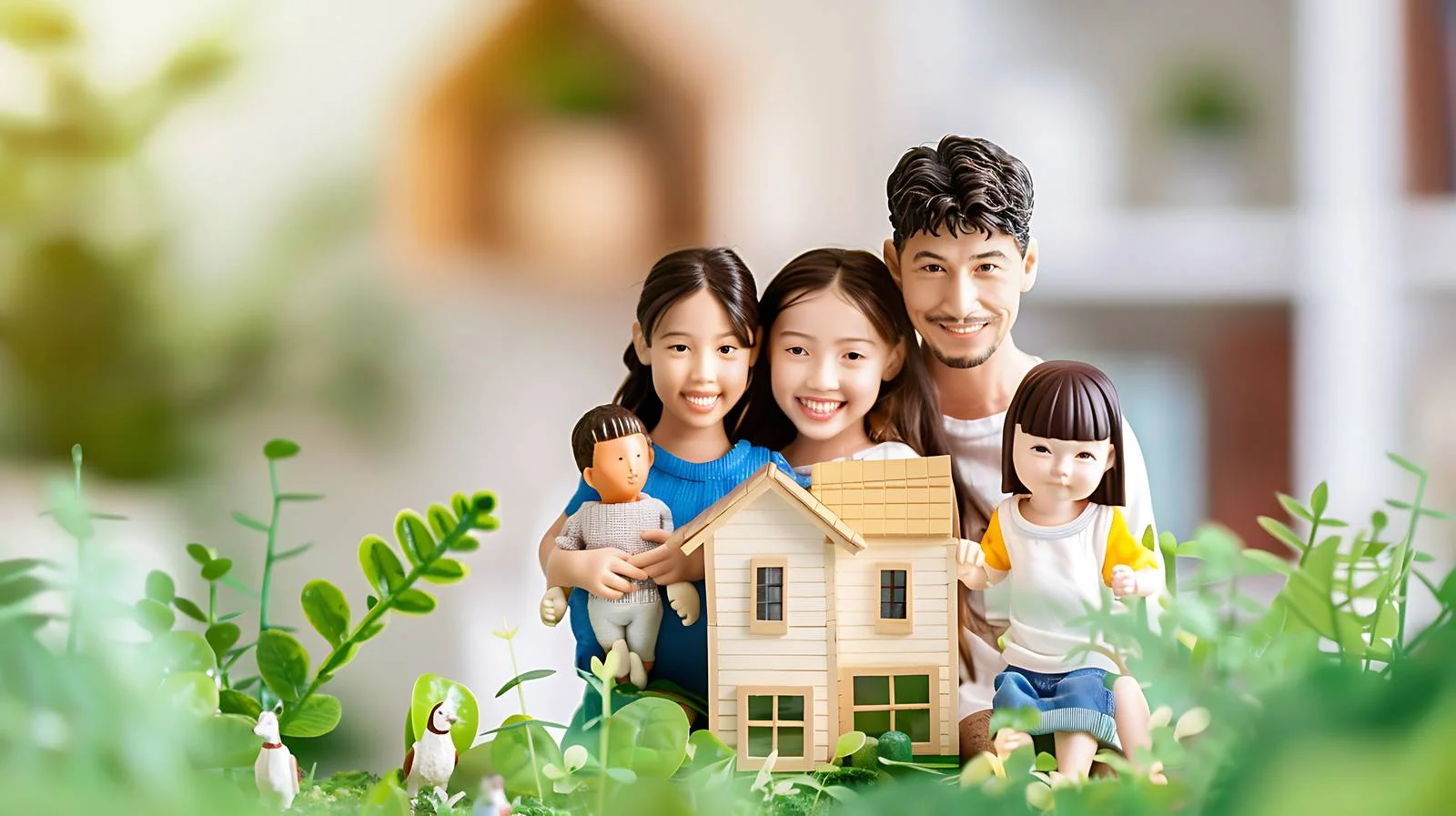 Happy Family Portrait in Home Garden — free download from Dotvec