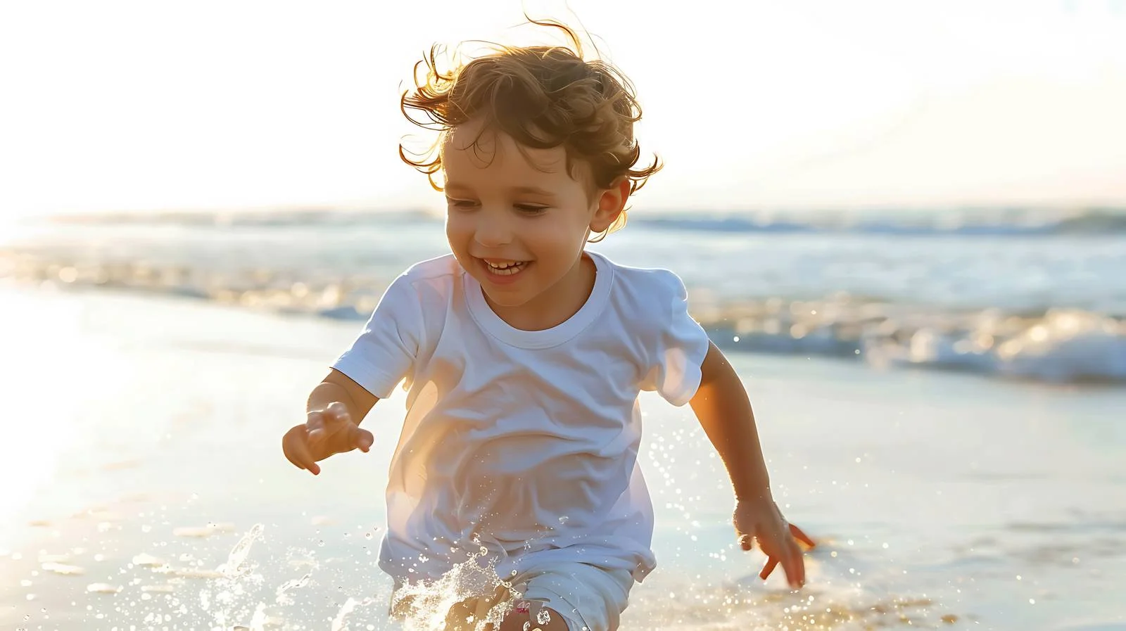 Joyful Child Beach Run Photo — free download from Dotvec