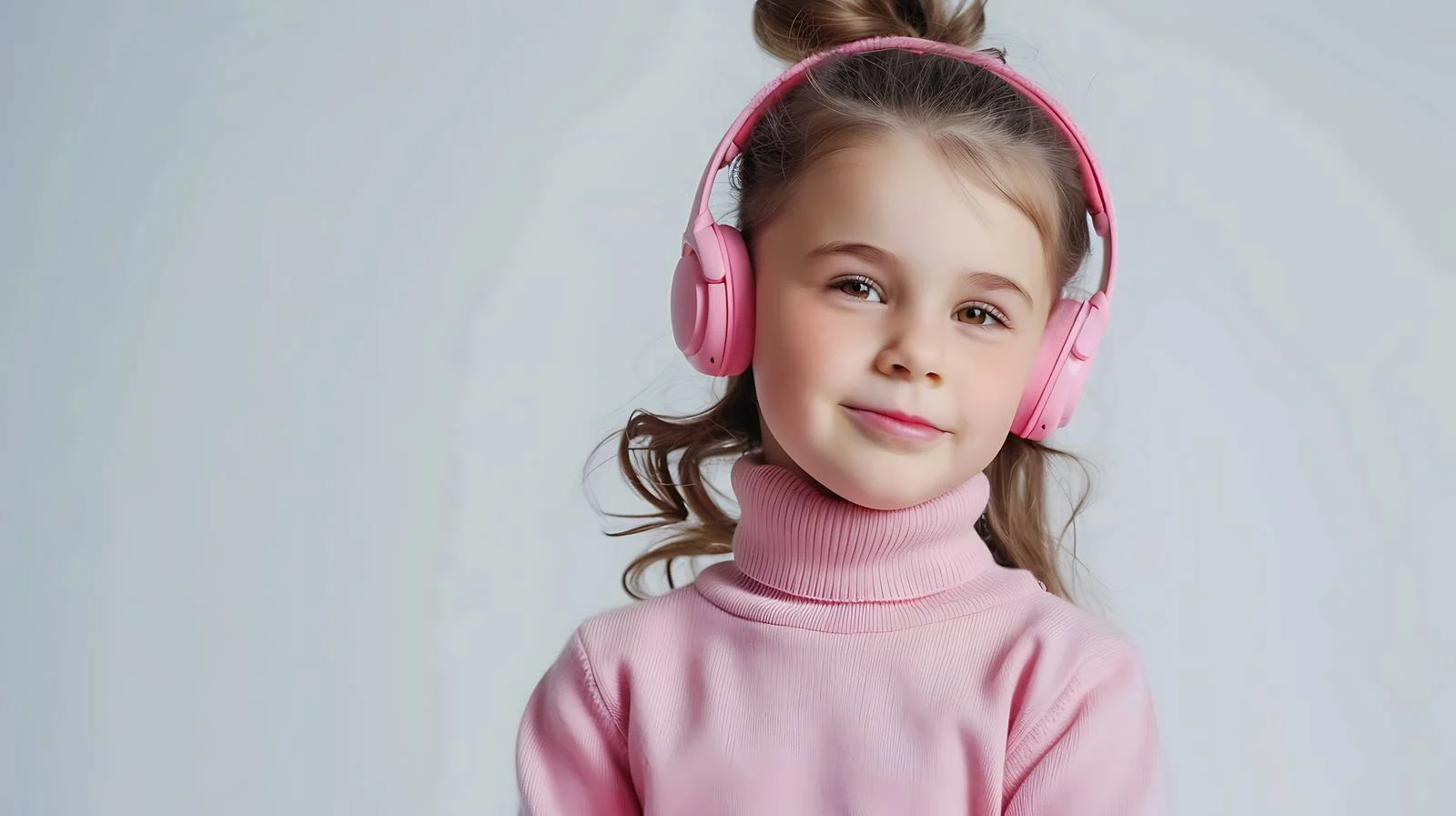Joyful Little Girl in Pink Turtleneck — free download from Dotvec