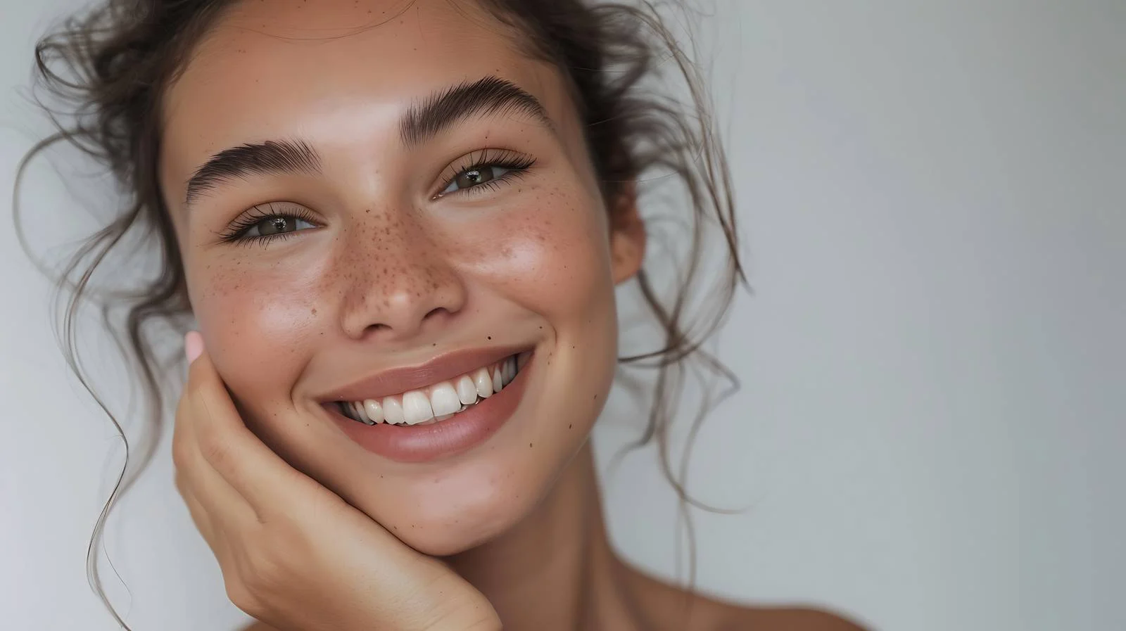 Joyful Beautiful Young Woman with Gentle Touch — free download from Dotvec