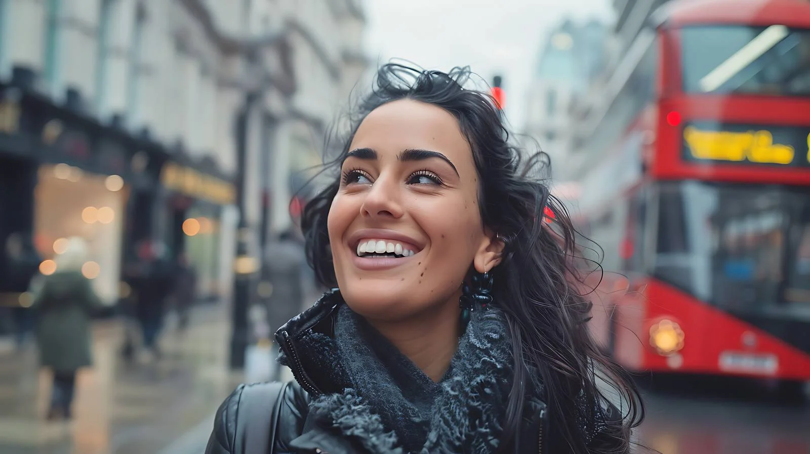 Joyful Woman in London City Portrait — free download from Dotvec