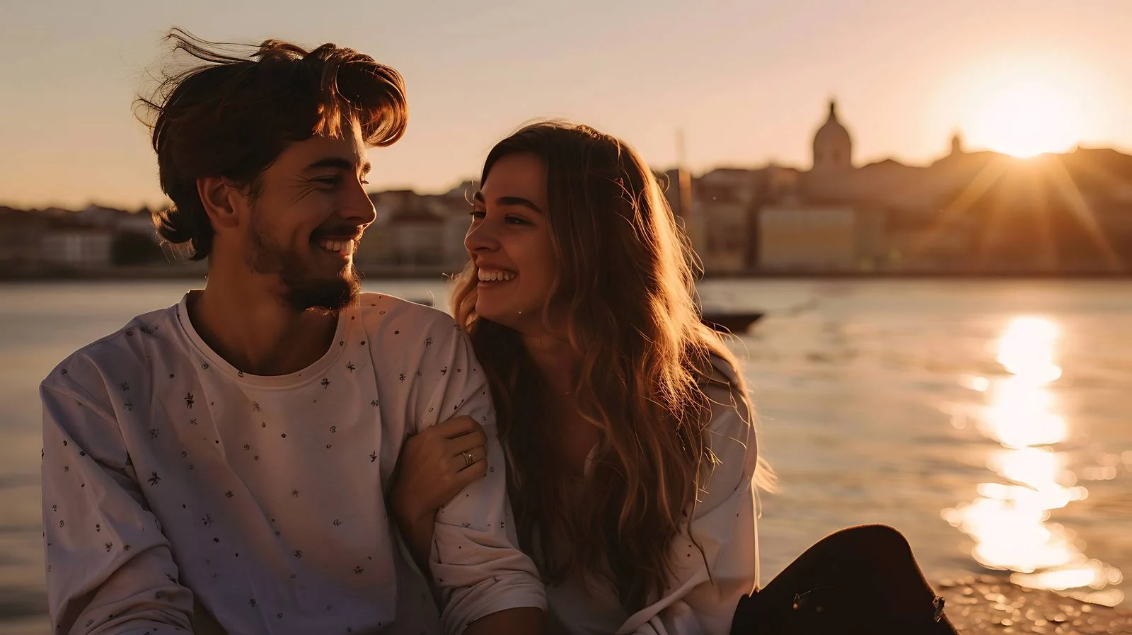 Joyful Couple by Waterfront — free download from Dotvec