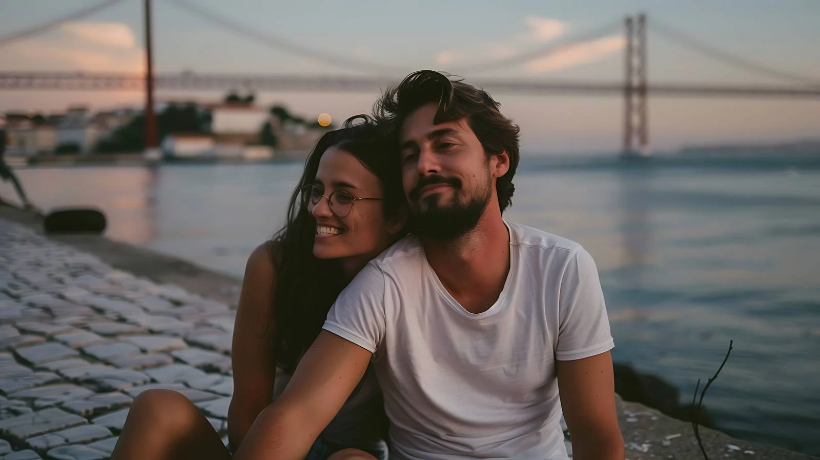 Joyful Couple by Waterfront — free download from Dotvec