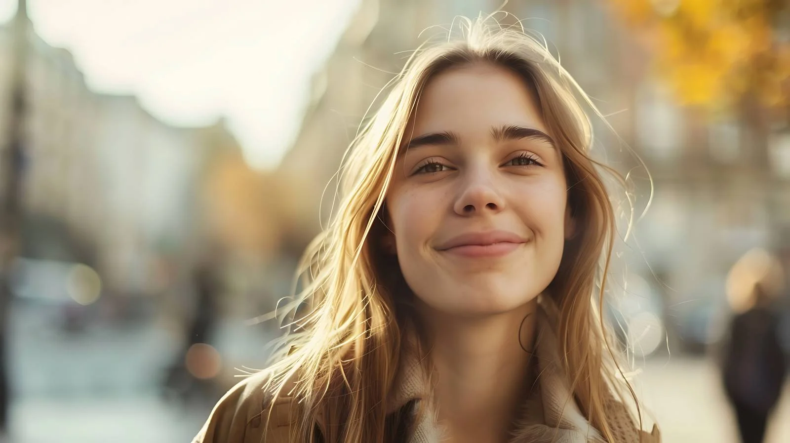 Joyful Young Woman City Portrait — free download from Dotvec