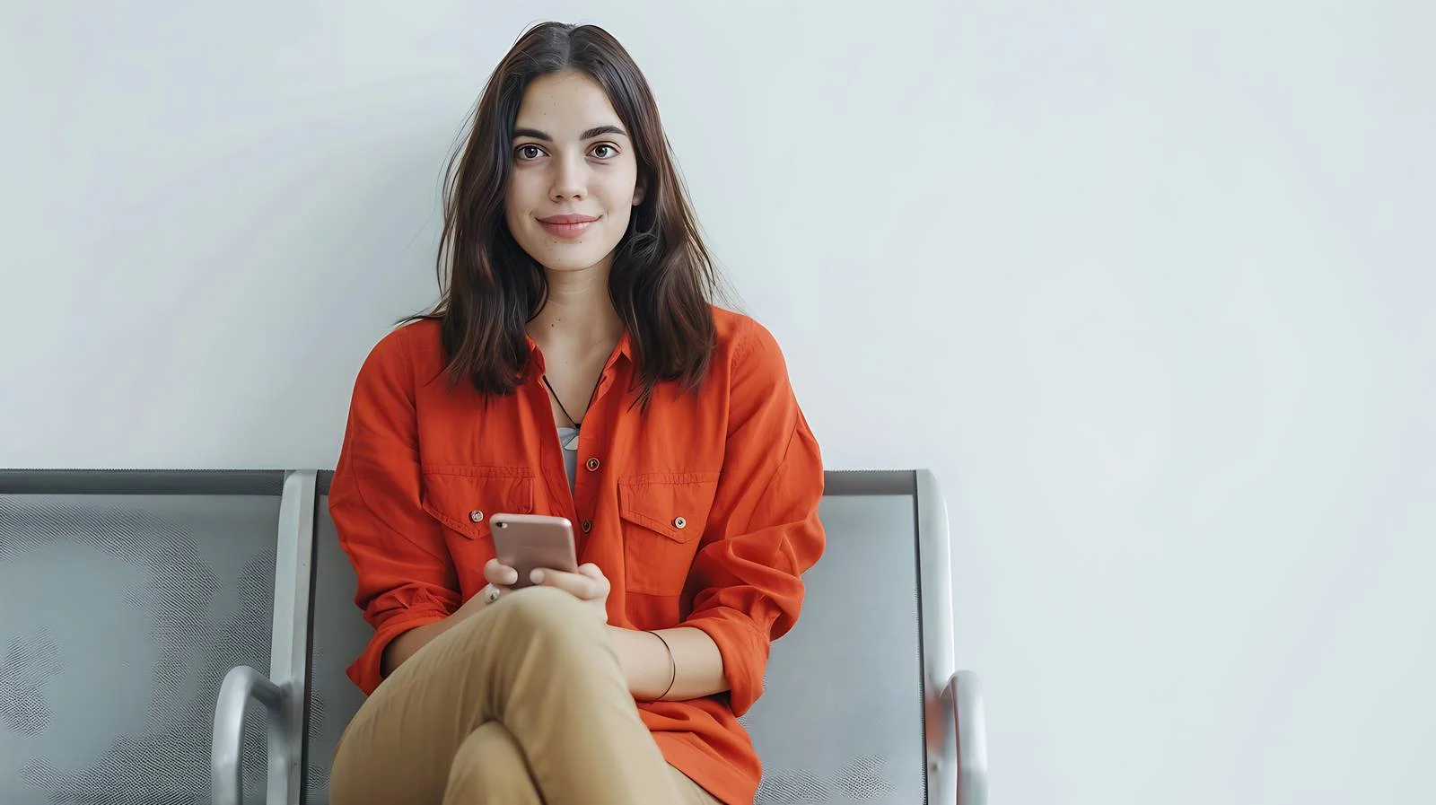 Serene Woman Waiting in Lounge — free download from Dotvec