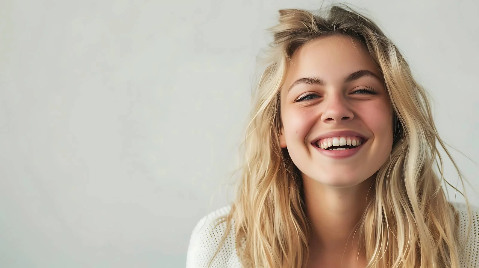 Cheerful Blonde Woman Photo — free download from Dotvec