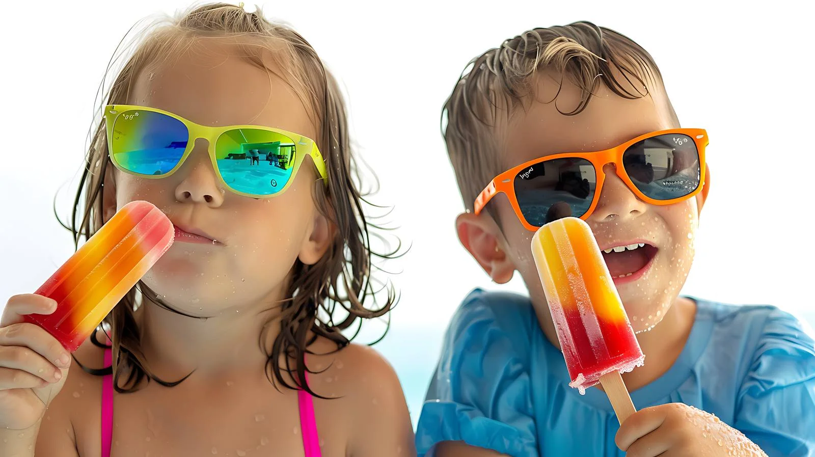 Kids with Popsicles Portrait — free download from Dotvec