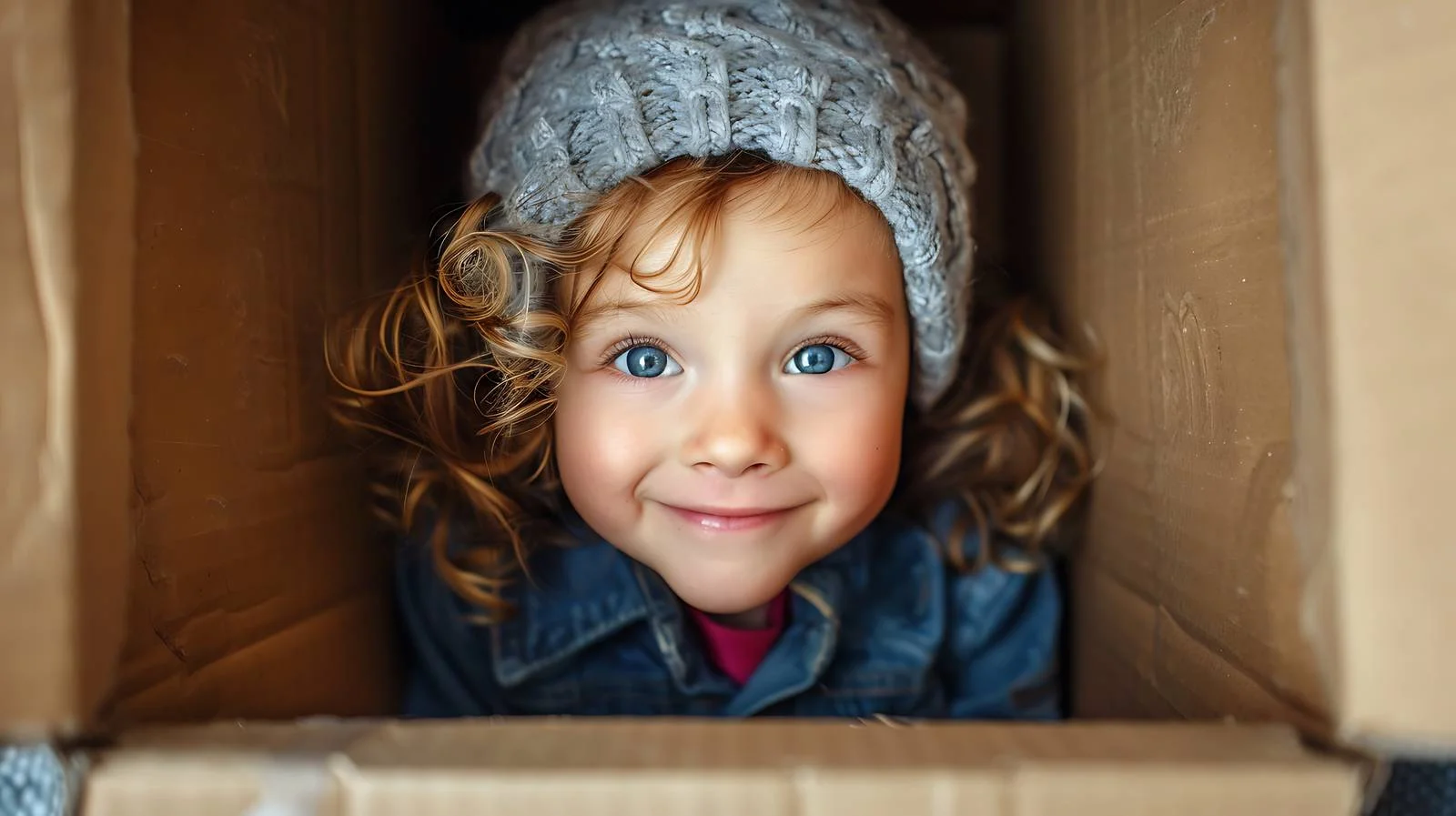 Child in Cardboard Box Portrait — free download from Dotvec