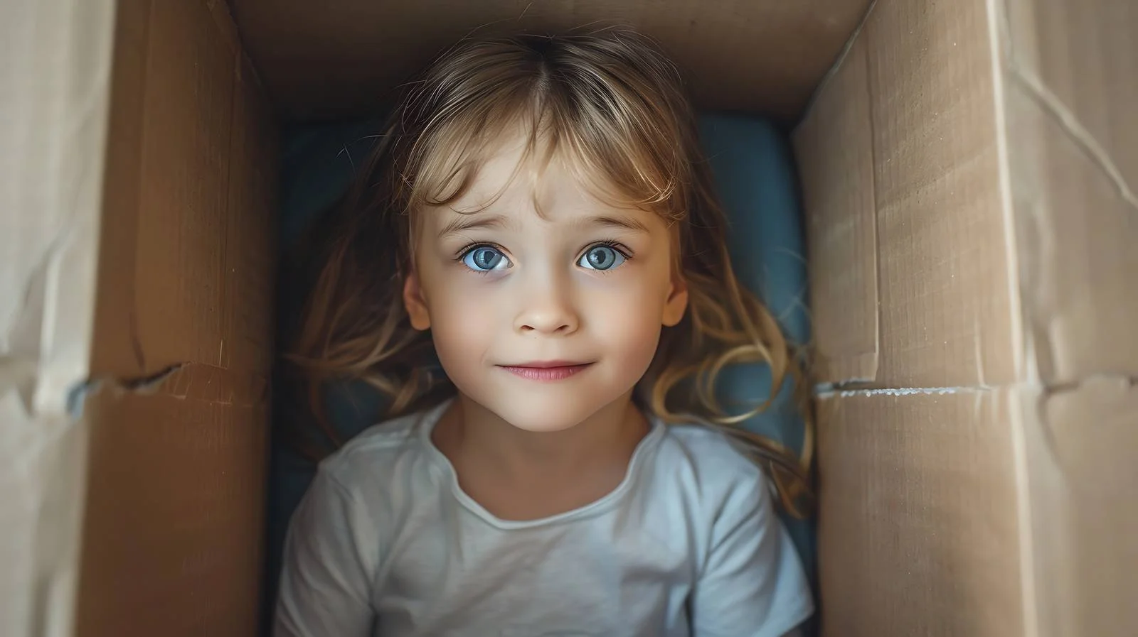 Imaginative Child in Cardboard Box — free download from Dotvec