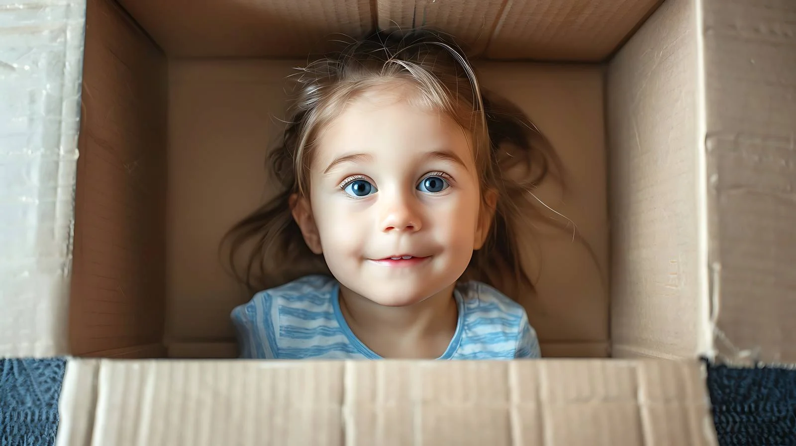 Charming Child in Cardboard Box — free download from Dotvec